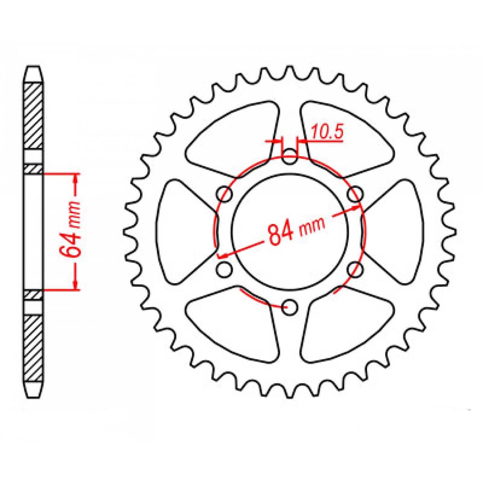 MTX 814 Steel Rear Sprocket #530