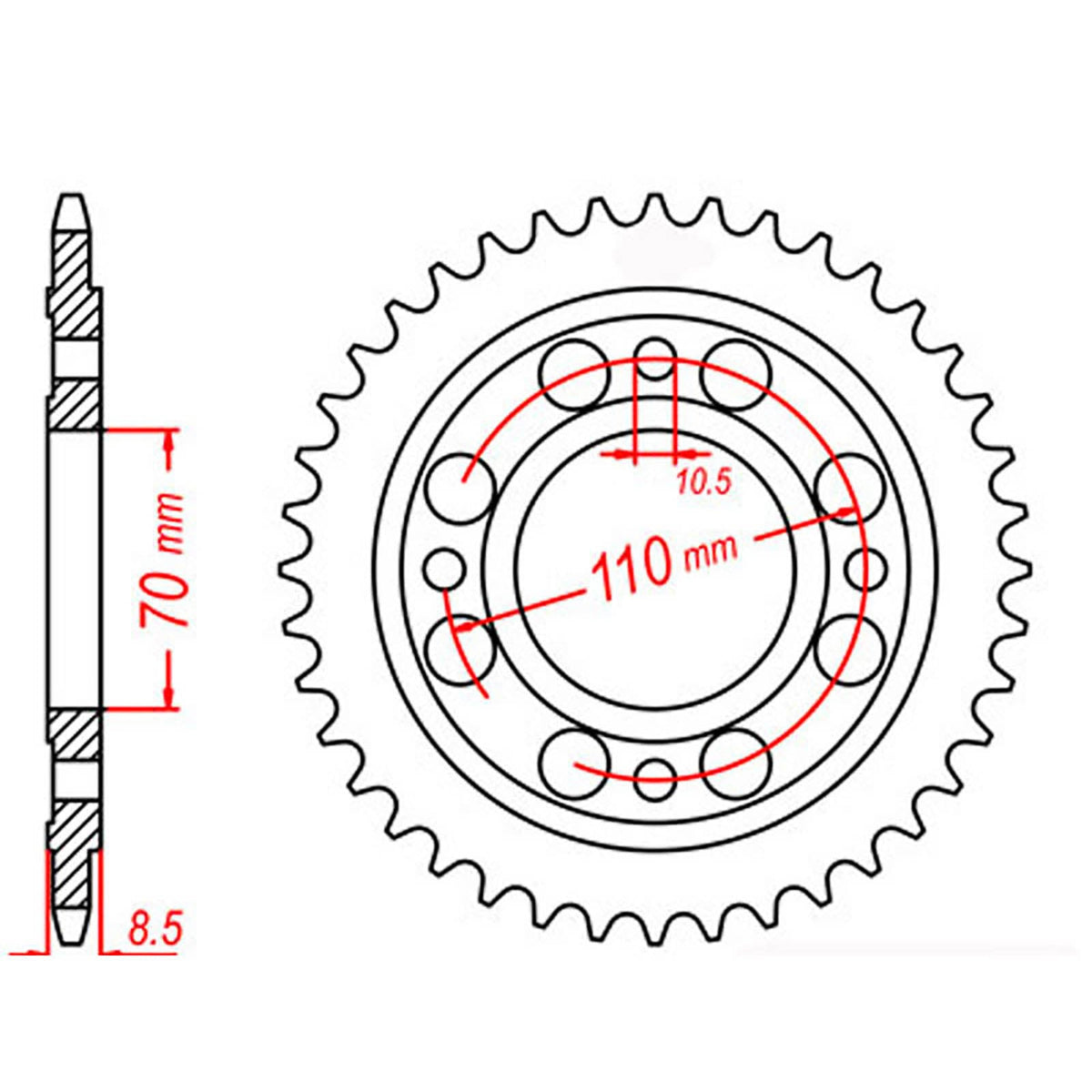 MTX 247 Steel Rear Sprocket #520