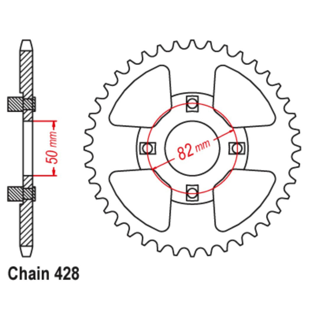 MTX 999 Steel Rear Sprocket #428