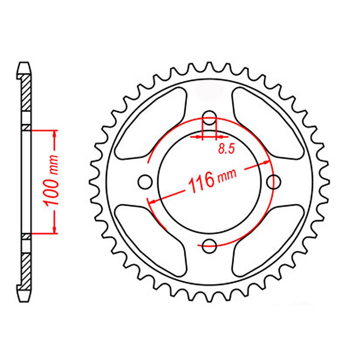 MTX 462 Steel Rear Sprocket #428