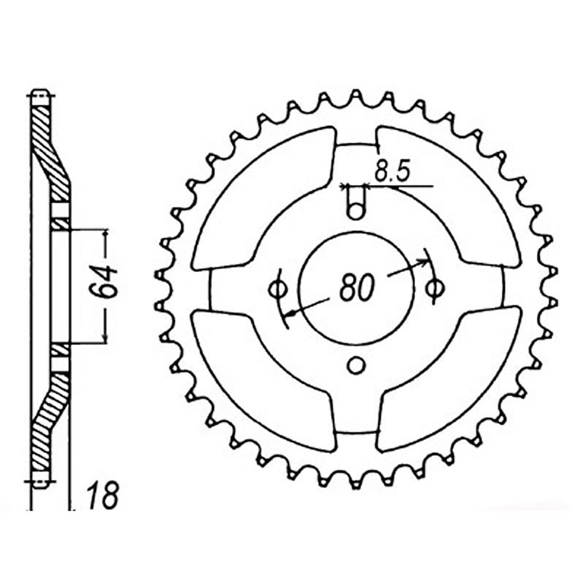 MTX 1925 Steel Rear Sprocket #428