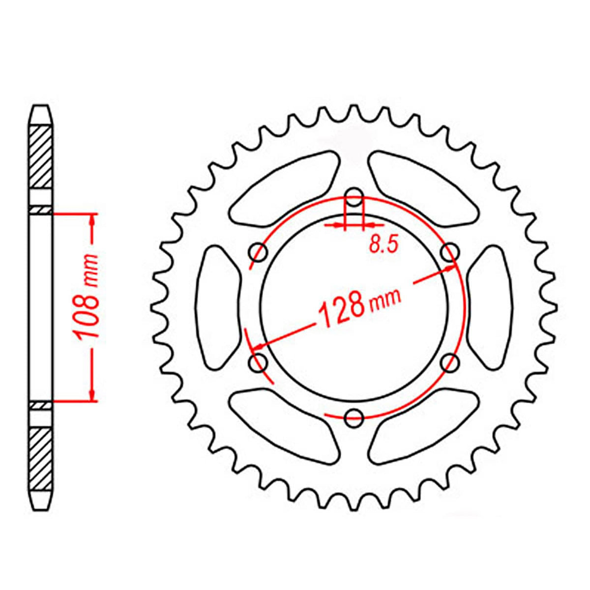 MTX 804 Steel Rear Sprocket #428