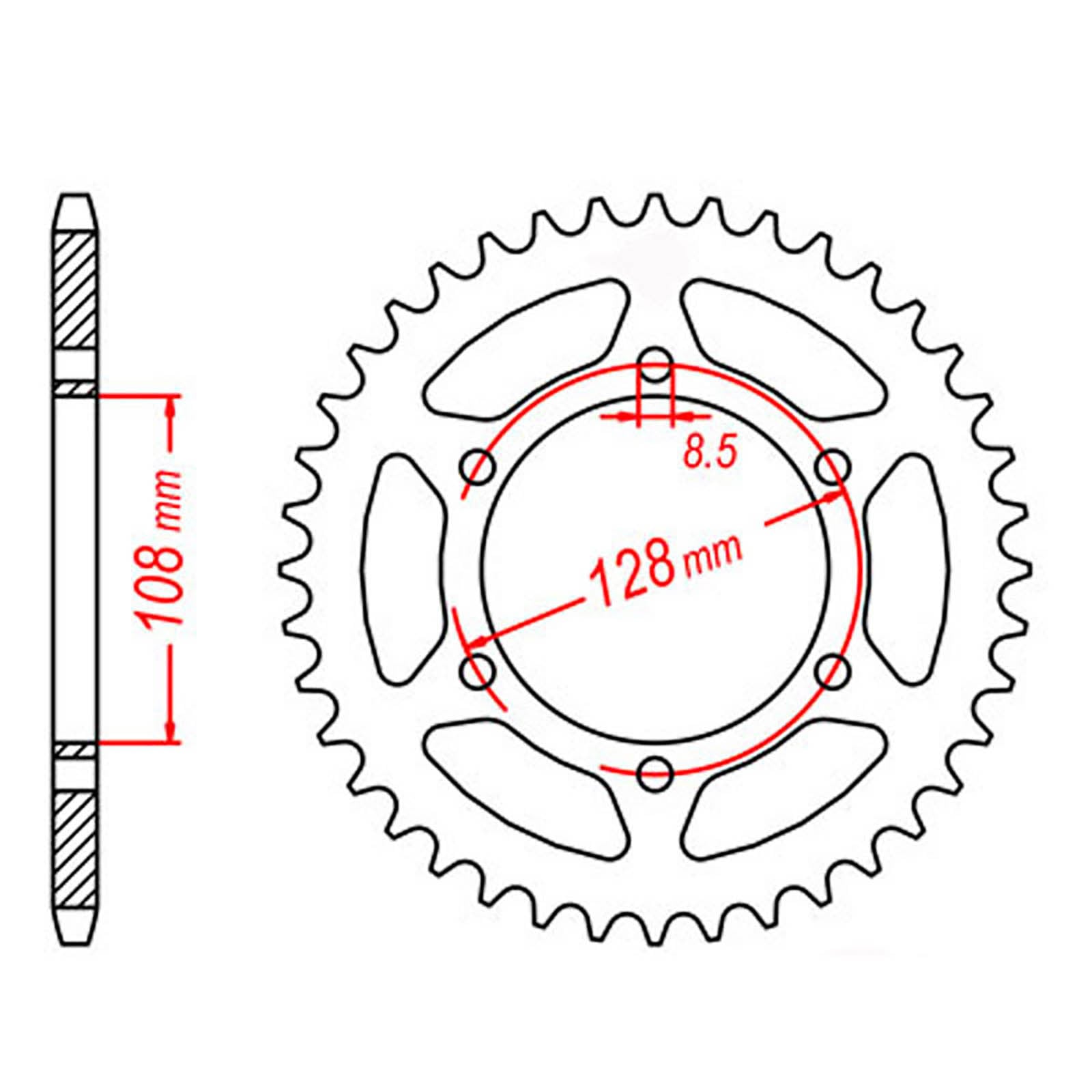 MTX 804 Steel Rear Sprocket #428