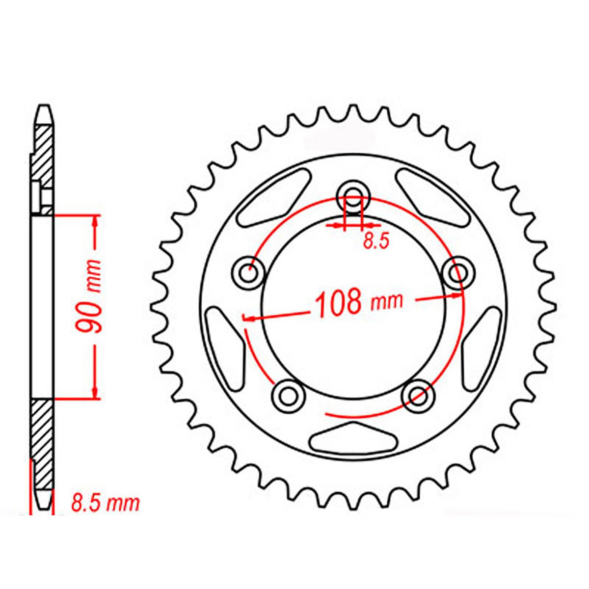 MTX 491 Steel Rear Sprocket #520