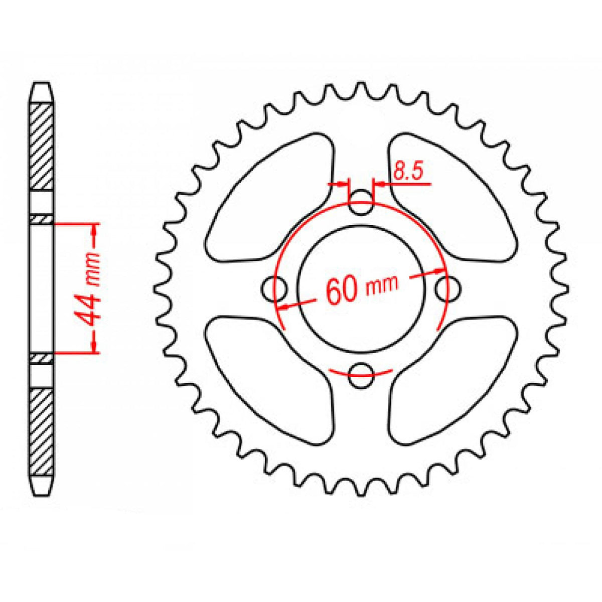 MTX 832 Steel Rear Sprocket #420