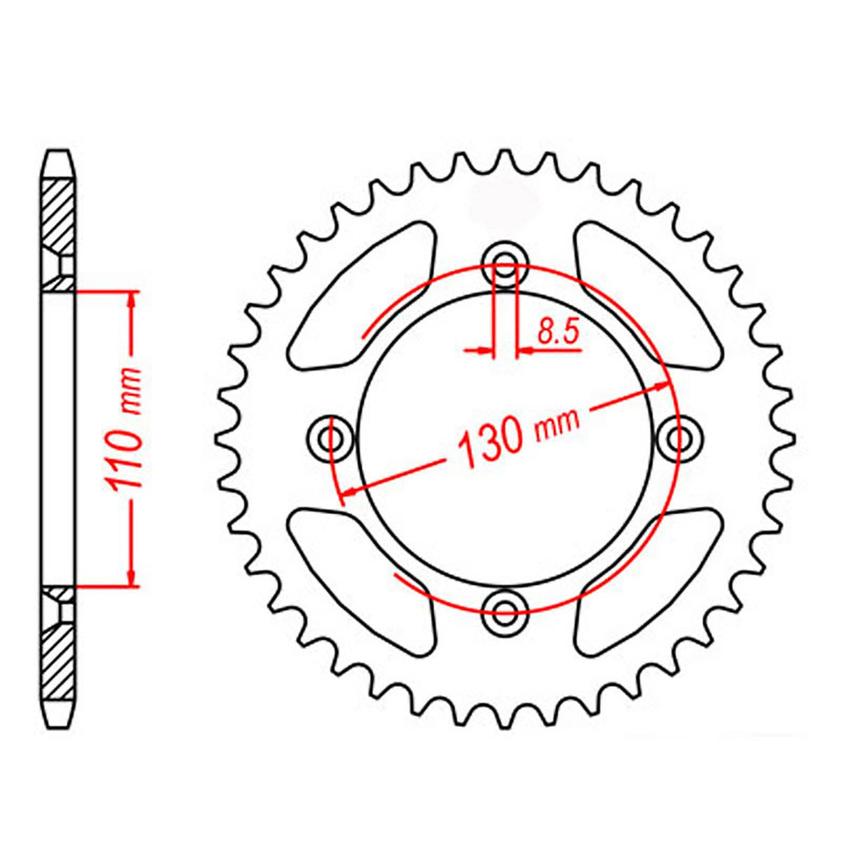 MTX 215 Steel Rear Sprocket #420