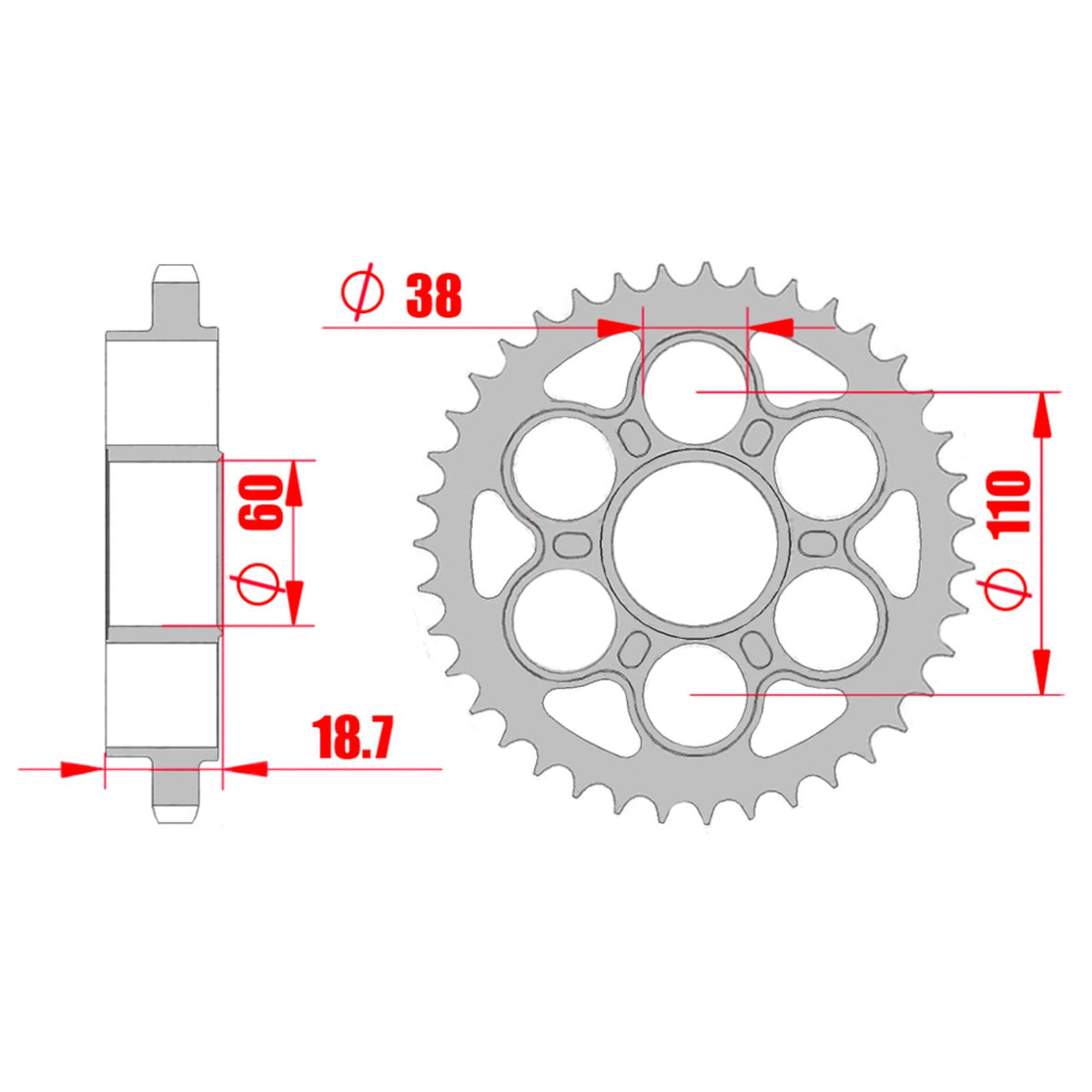 MTX 50900 Steel Rear Sprocket #530