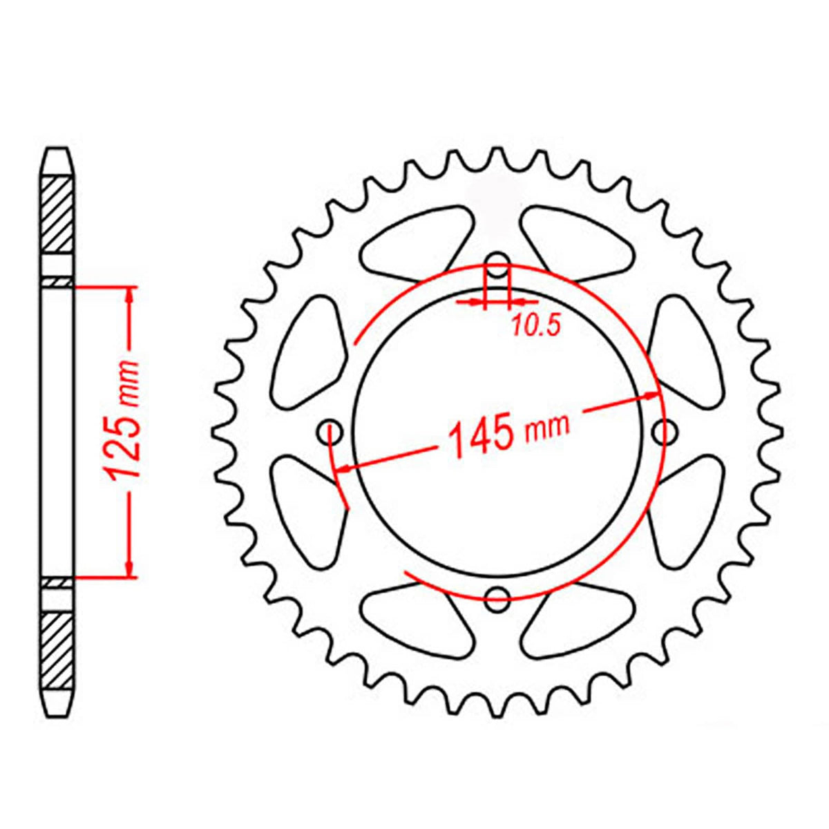 MTX 857 Steel Rear Sprocket #520