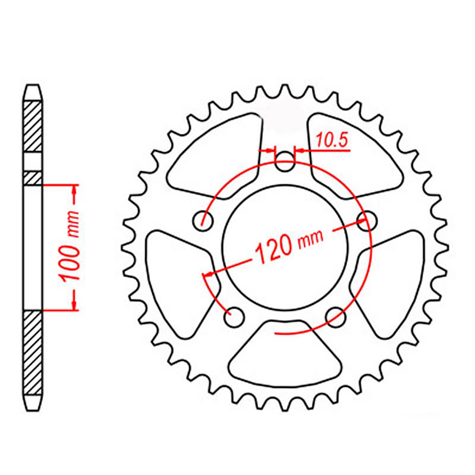 MTX 703 Steel Rear Sprocket #520