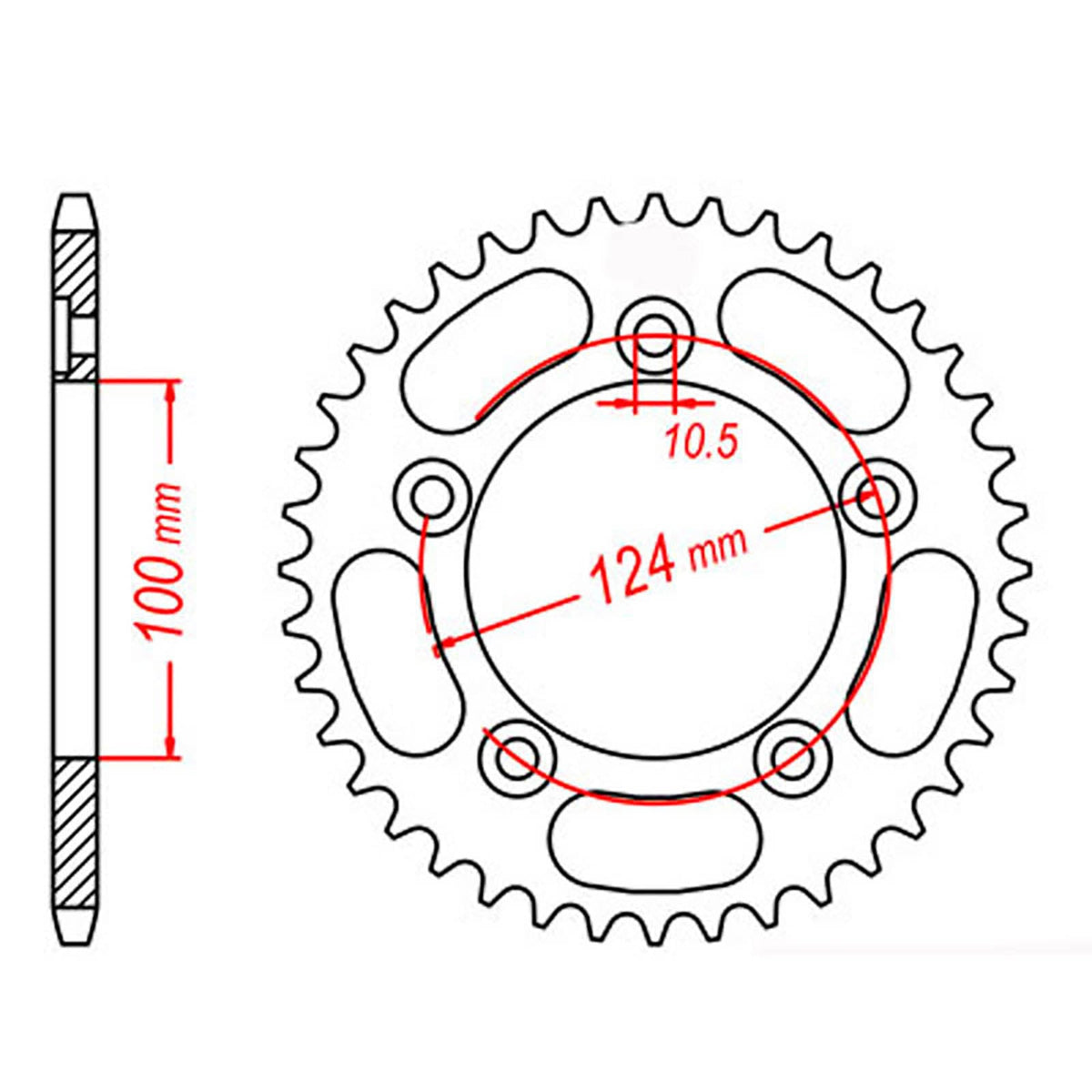 MTX 744 Steel Rear Sprocket #525