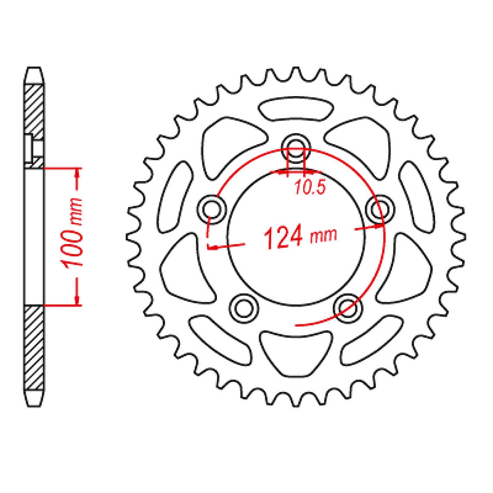 MTX 746 Steel Rear Sprocket #520