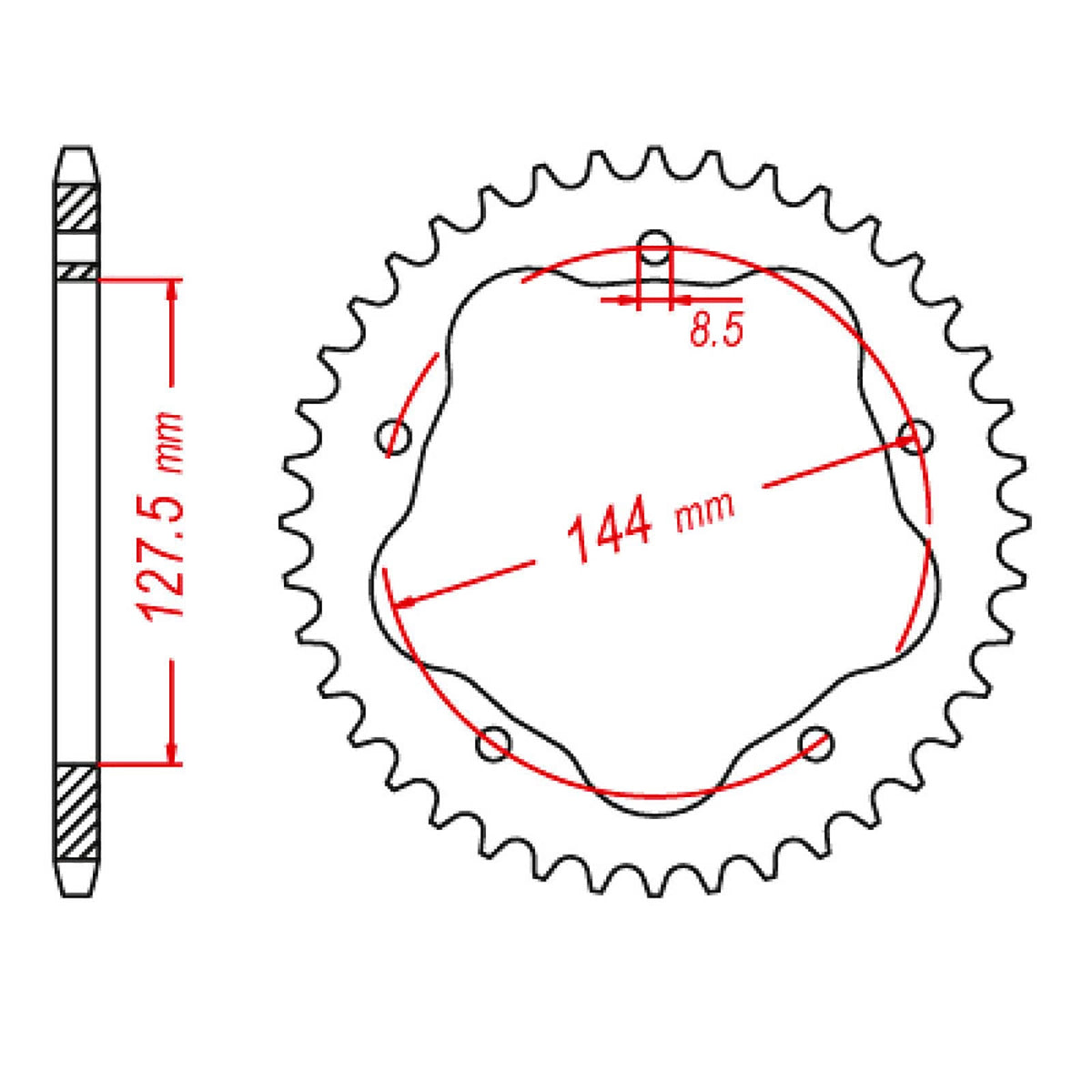 MTX 751 Steel Rear Sprocket #520