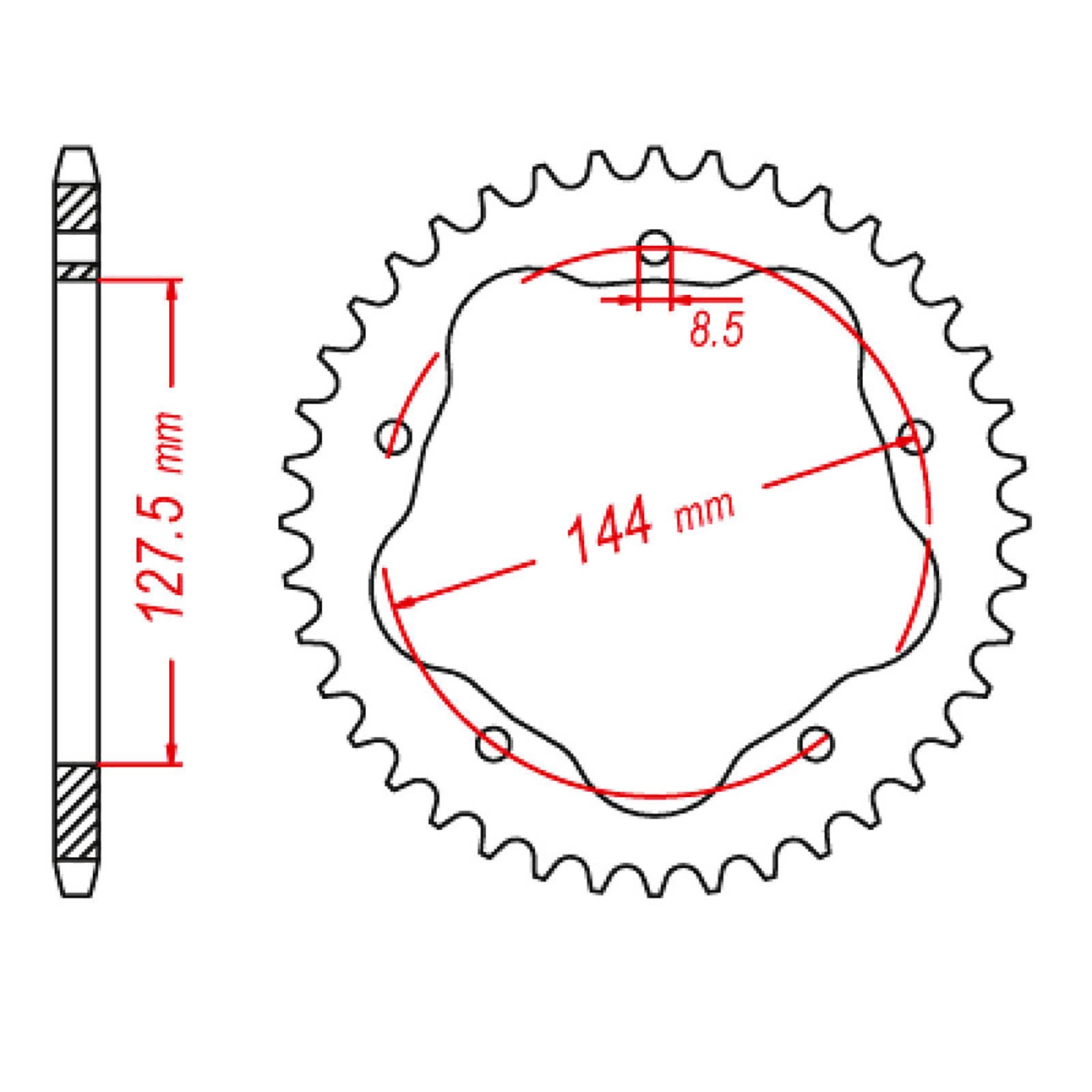 MTX 751 Steel Rear Sprocket #520