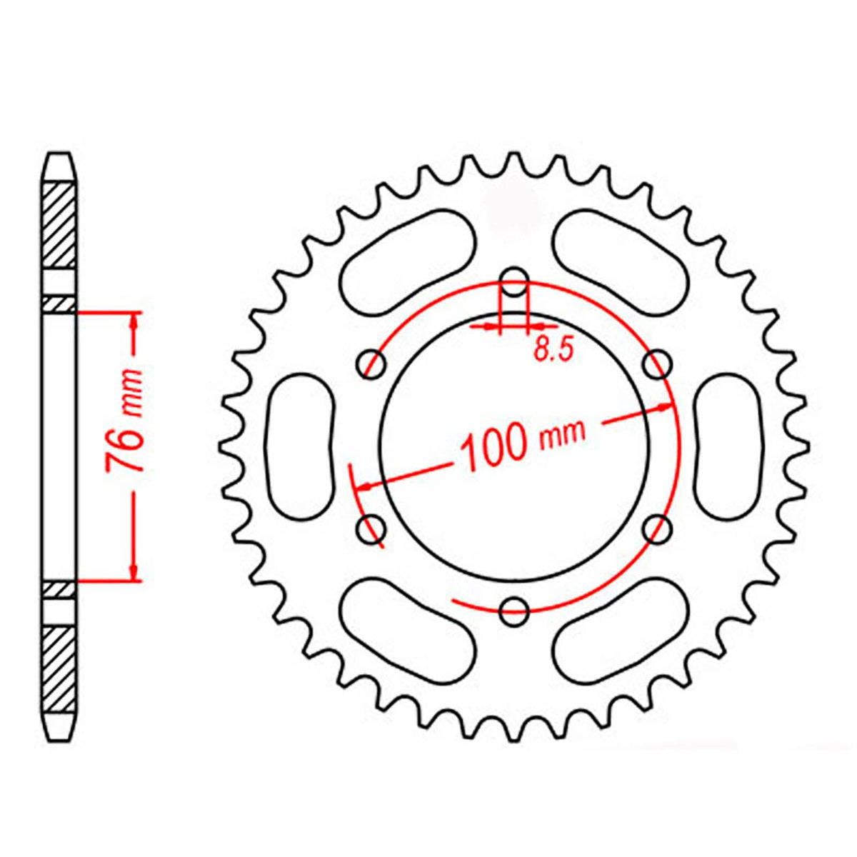 MTX 1844 Steel Rear Sprocket #428