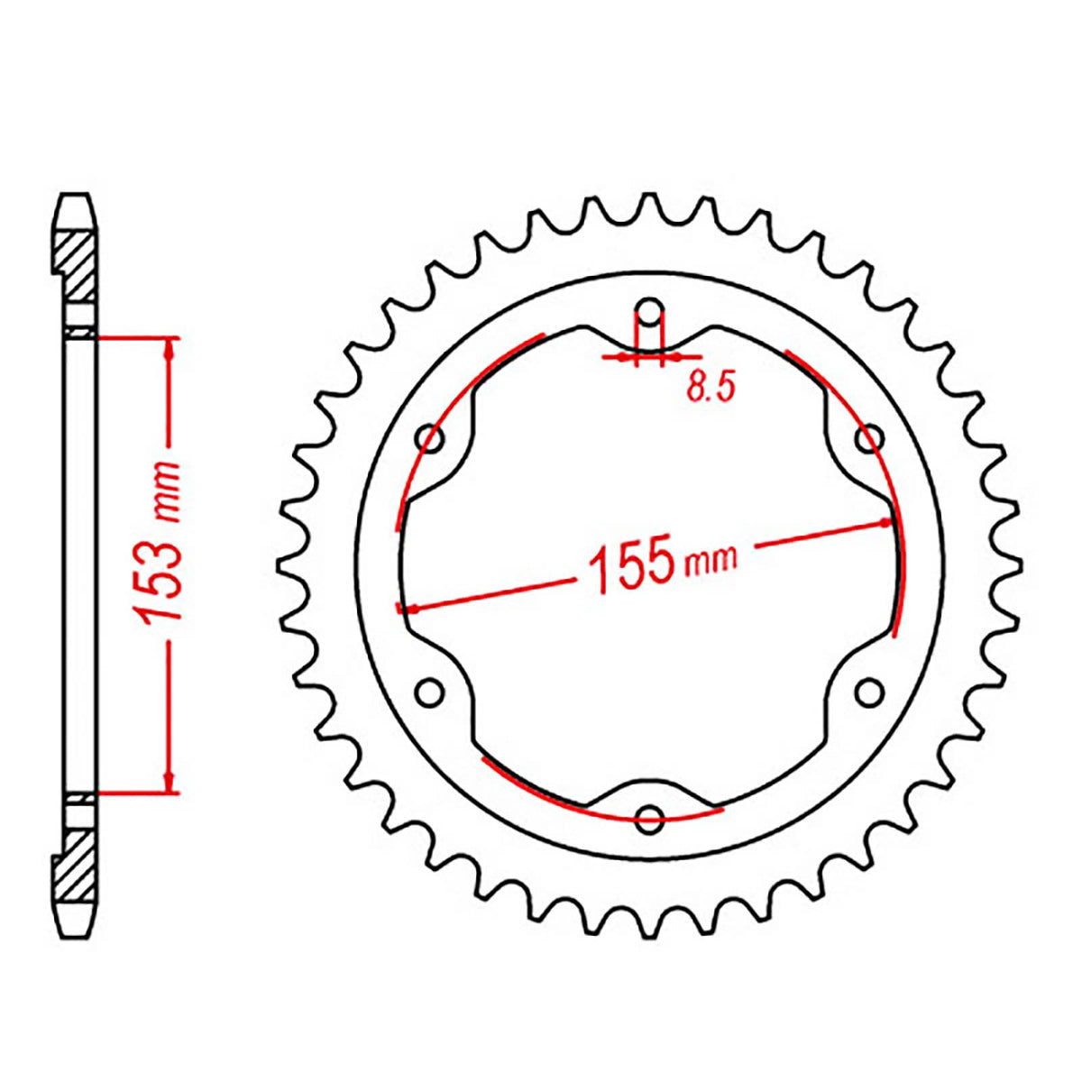 MTX 893 Steel Rear Sprocket #525