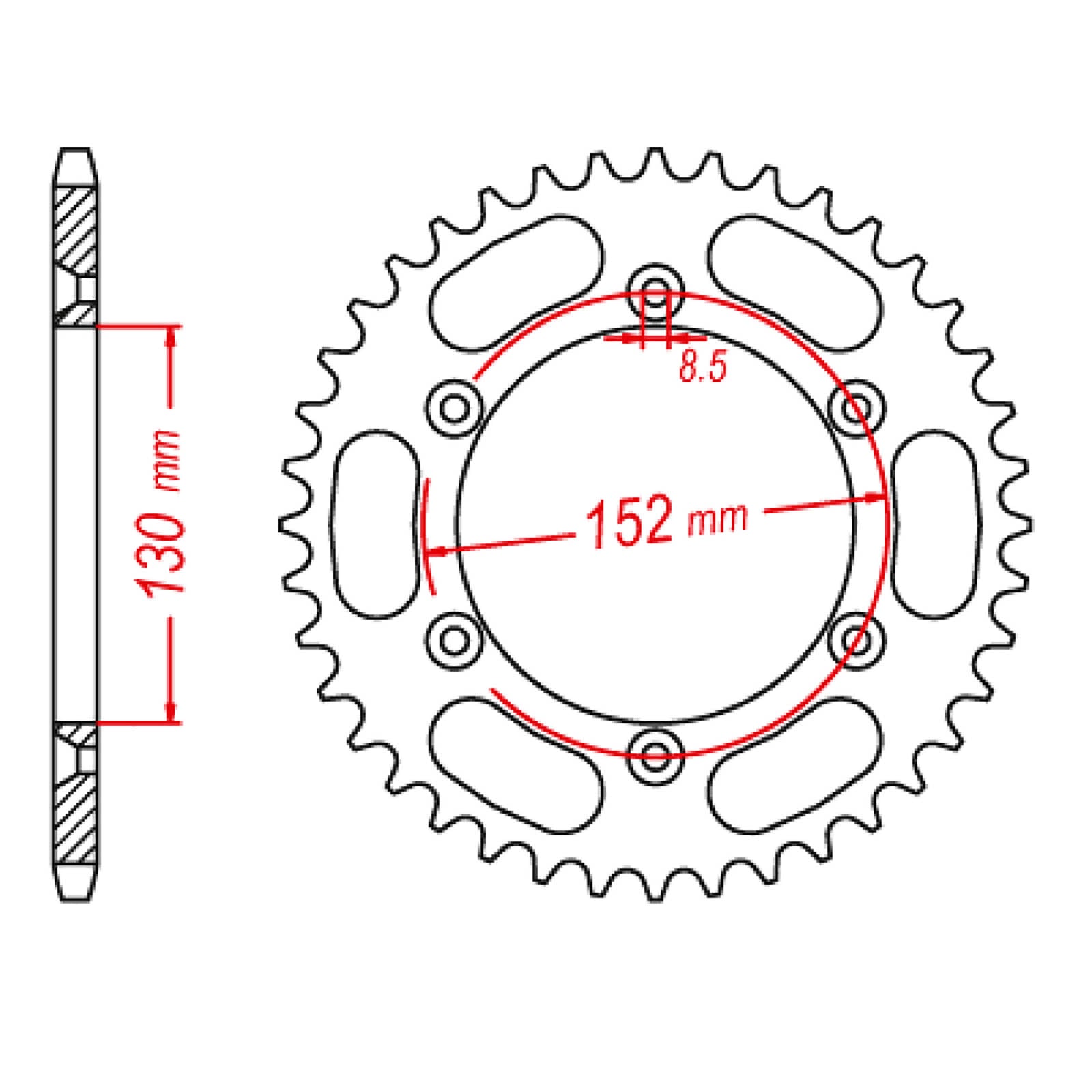 MTX 008 Steel Rear Sprocket #520