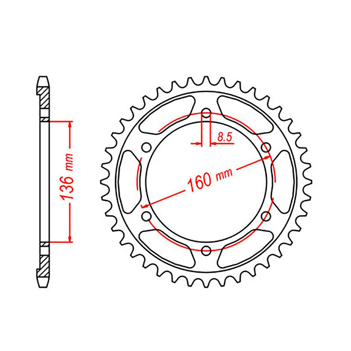 MTX 005 Steel Rear Sprocket #520