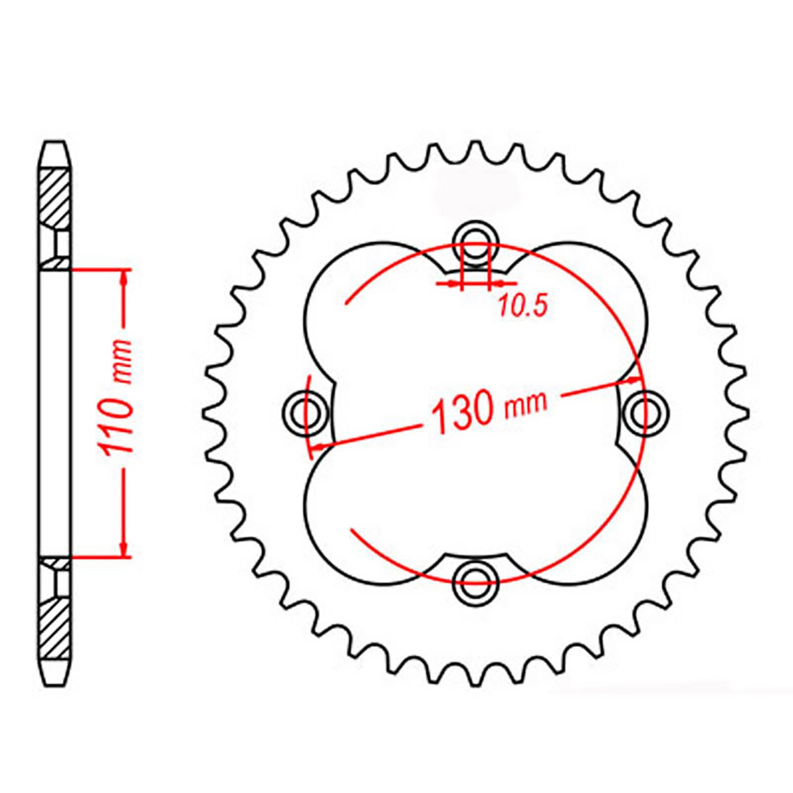 MTX 1350 Steel Rear Sprocket #520