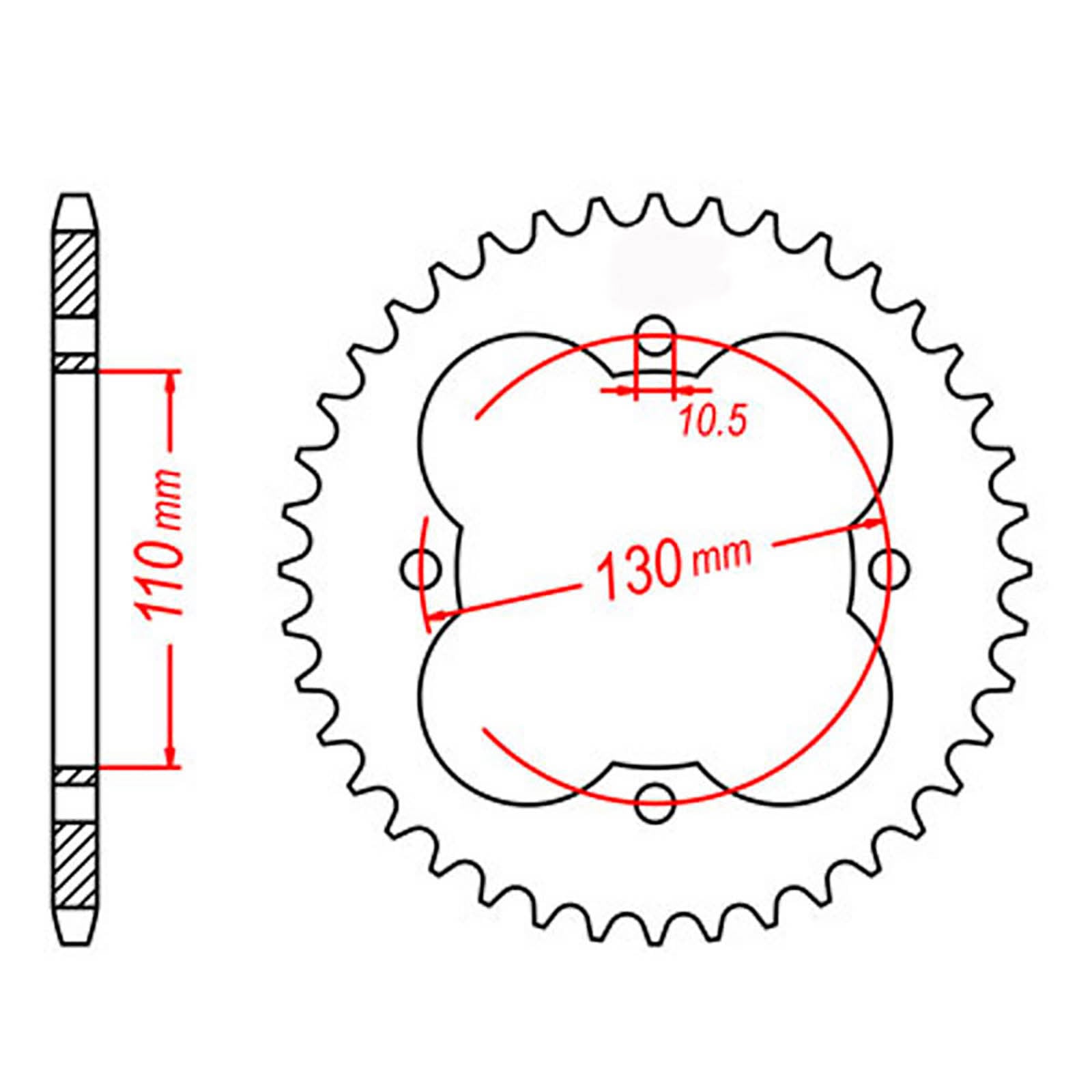 MTX 1355 Steel Rear Sprocket #428