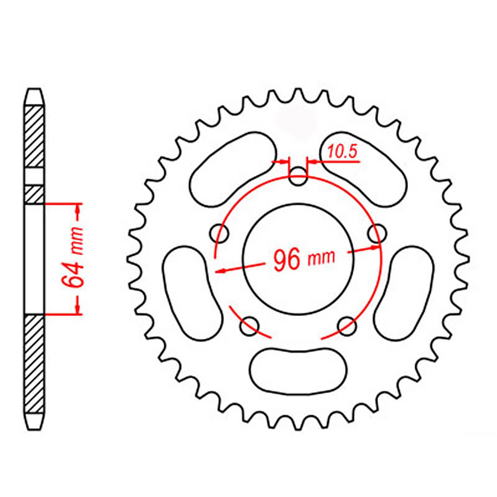 MTX 254 Steel Rear Sprocket #520