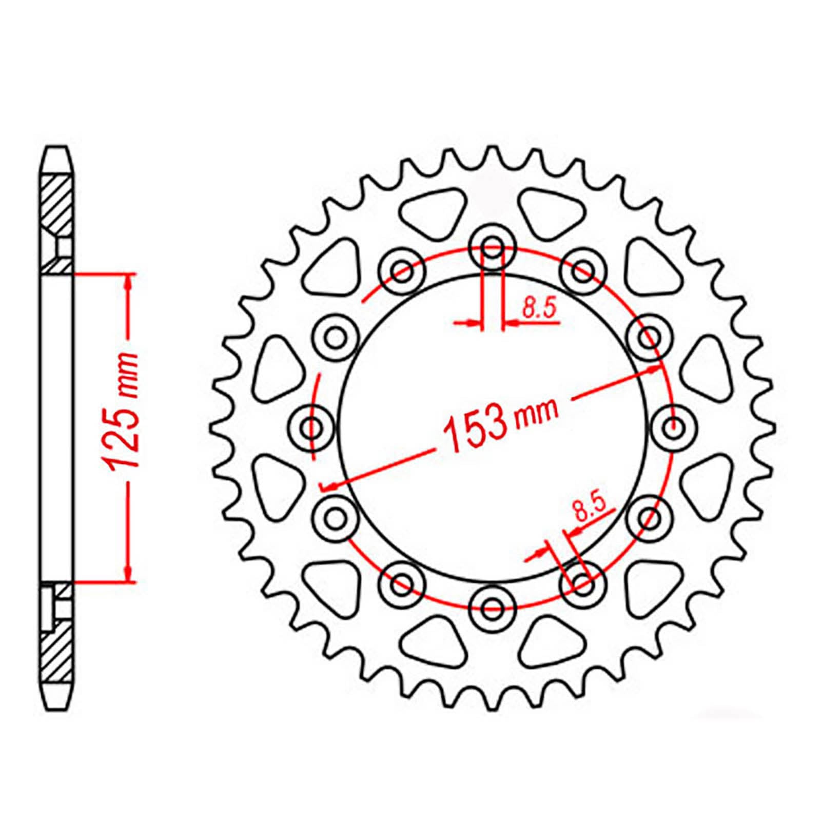 MTX 210 Steel Rear Sprocket #520