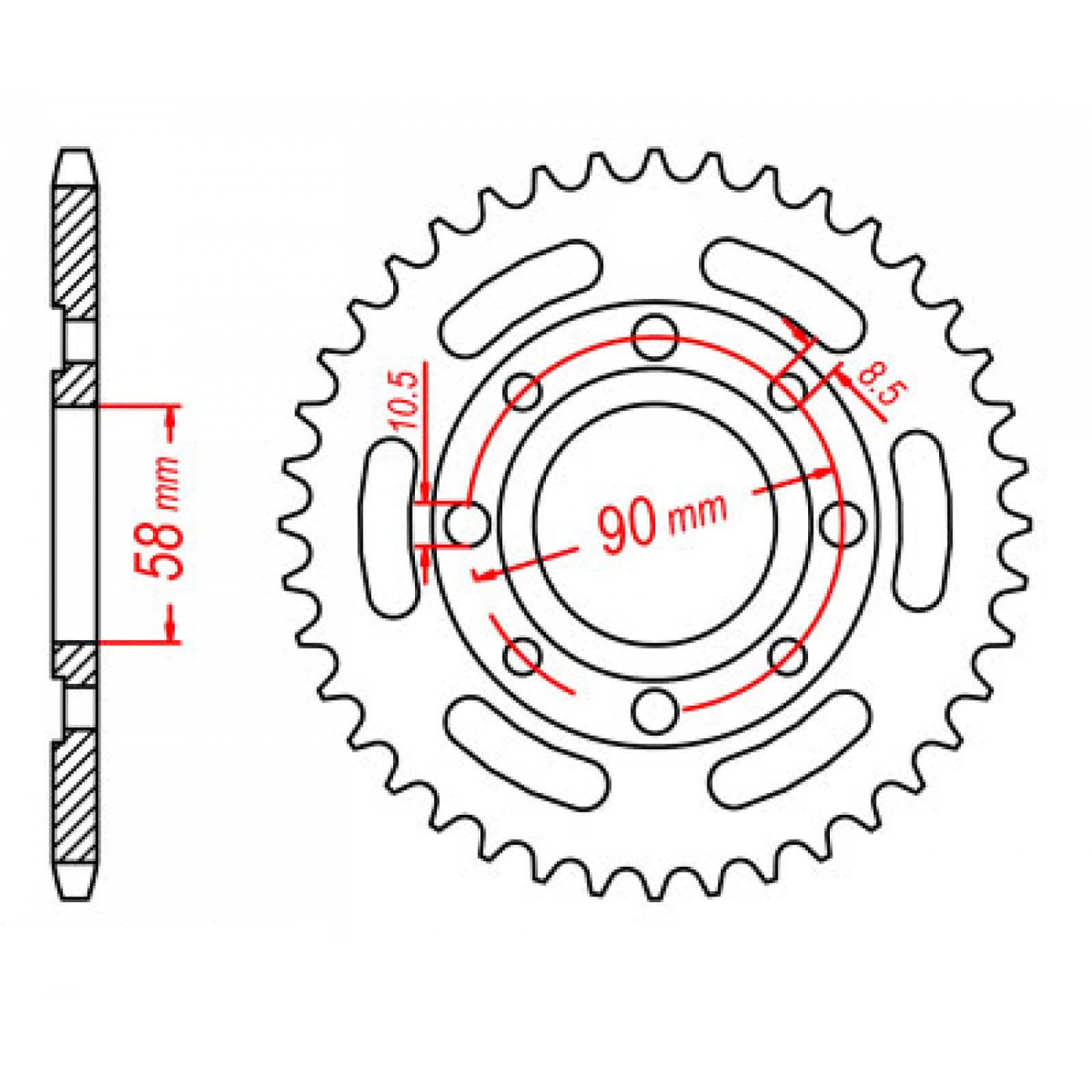 MTX 279 Steel Rear Sprocket #520