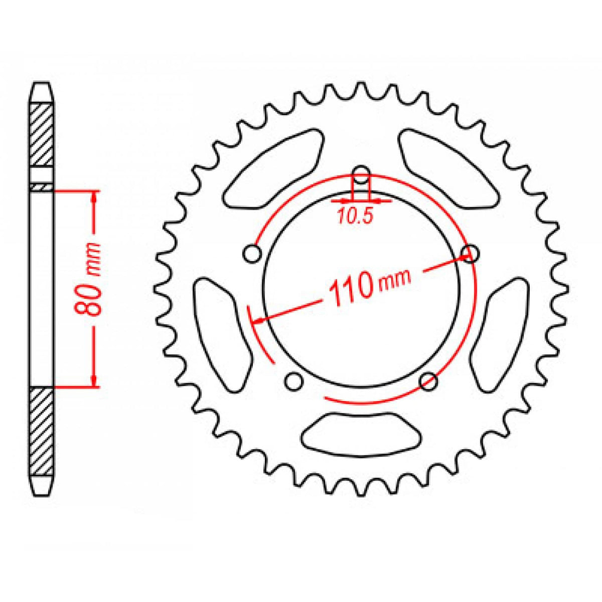 MTX 1075 Steel Rear Sprocket #520