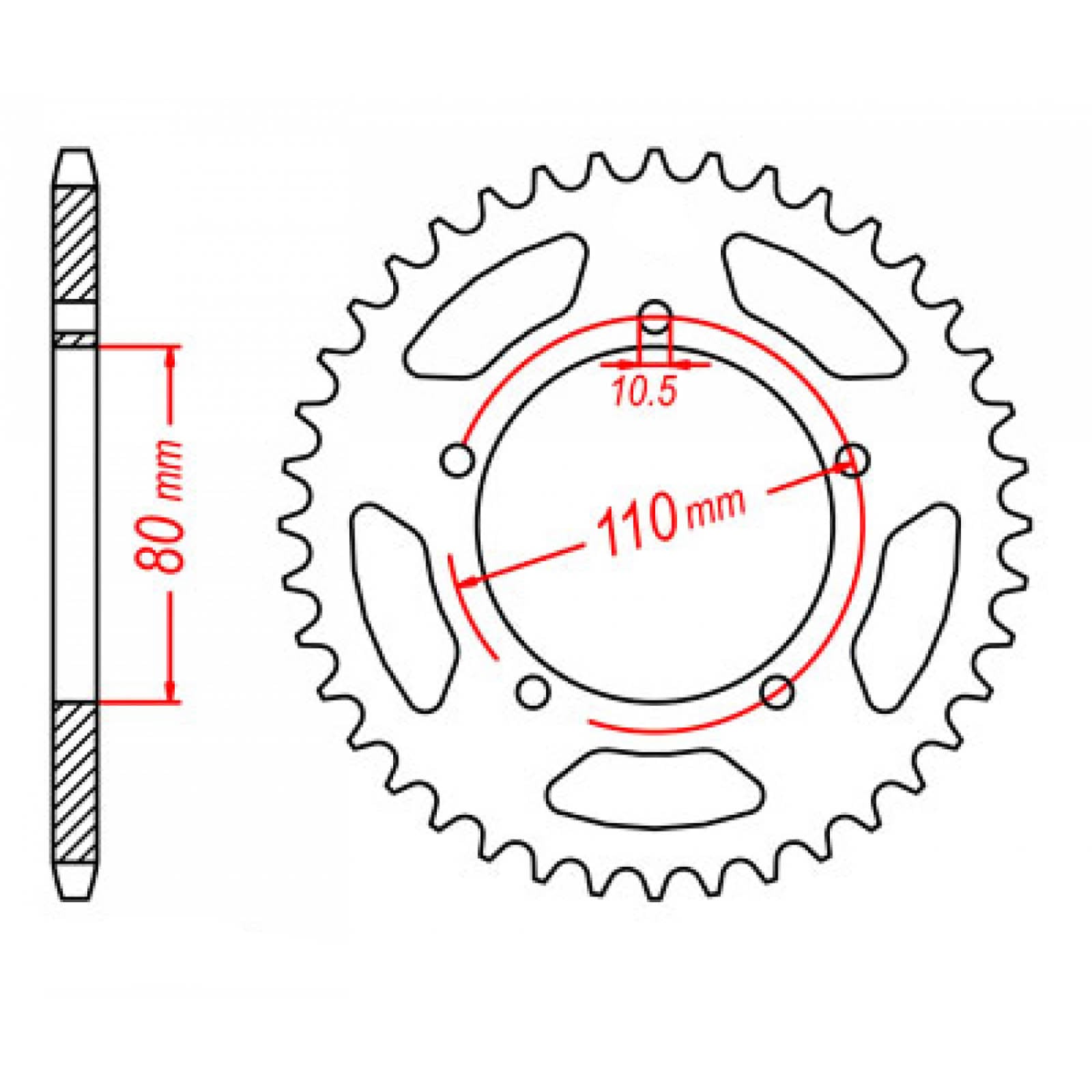 MTX 1075 Steel Rear Sprocket #520