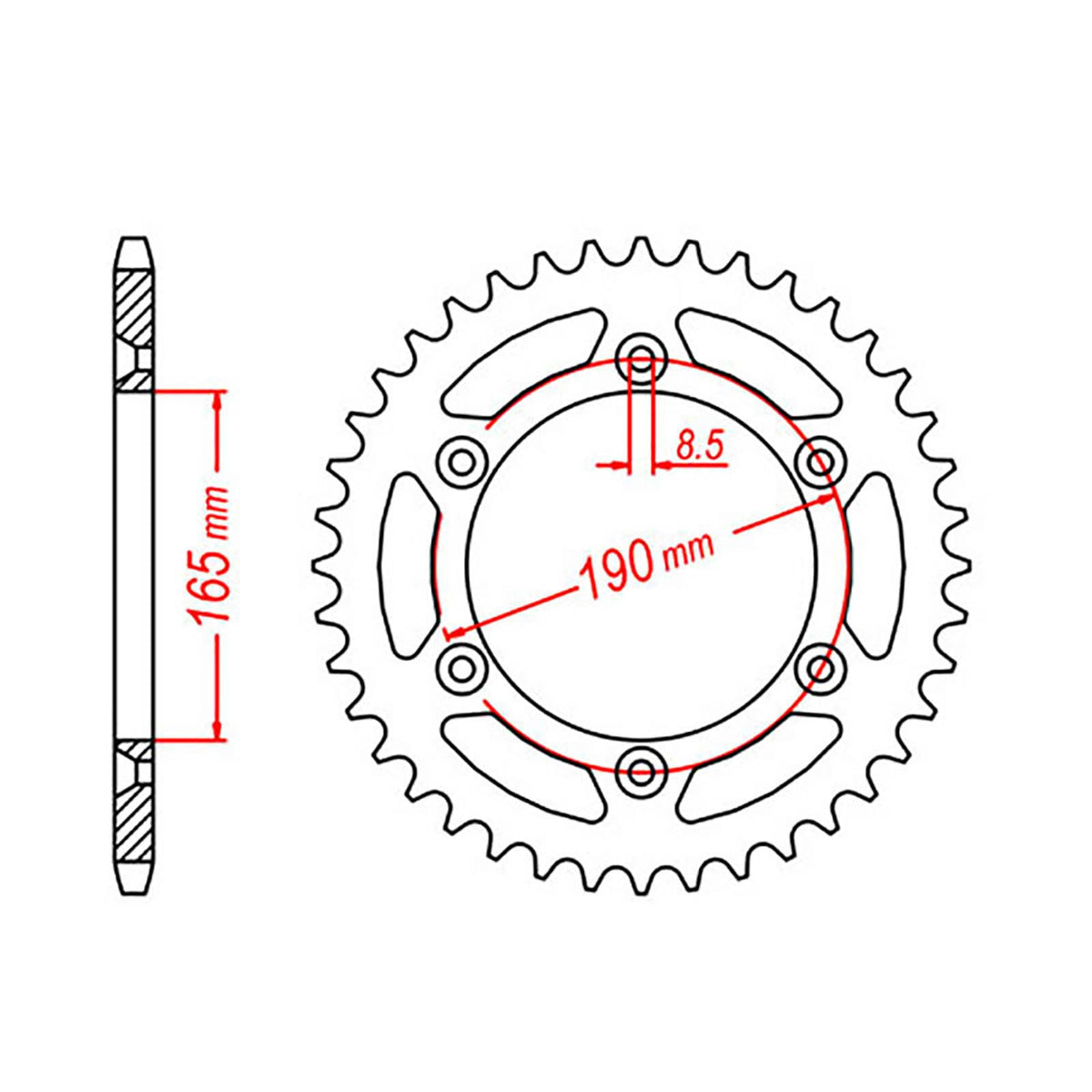 MTX 896 Steel Rear Sprocket #520