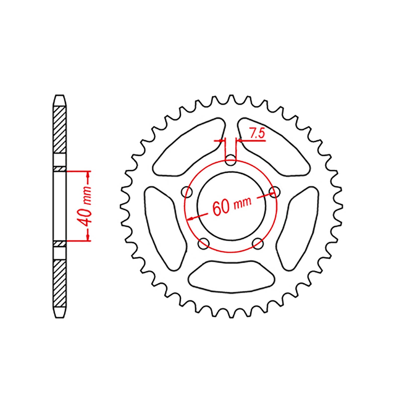 MTX KTM 50 Steel Rear Sprocket #415