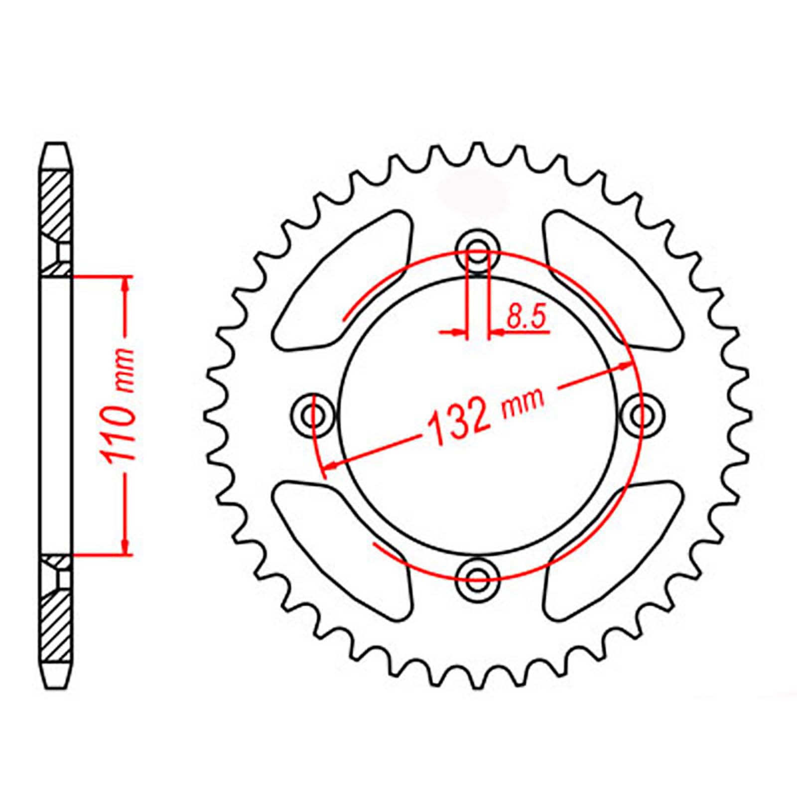 MTX 895 Steel Rear Sprocket #428