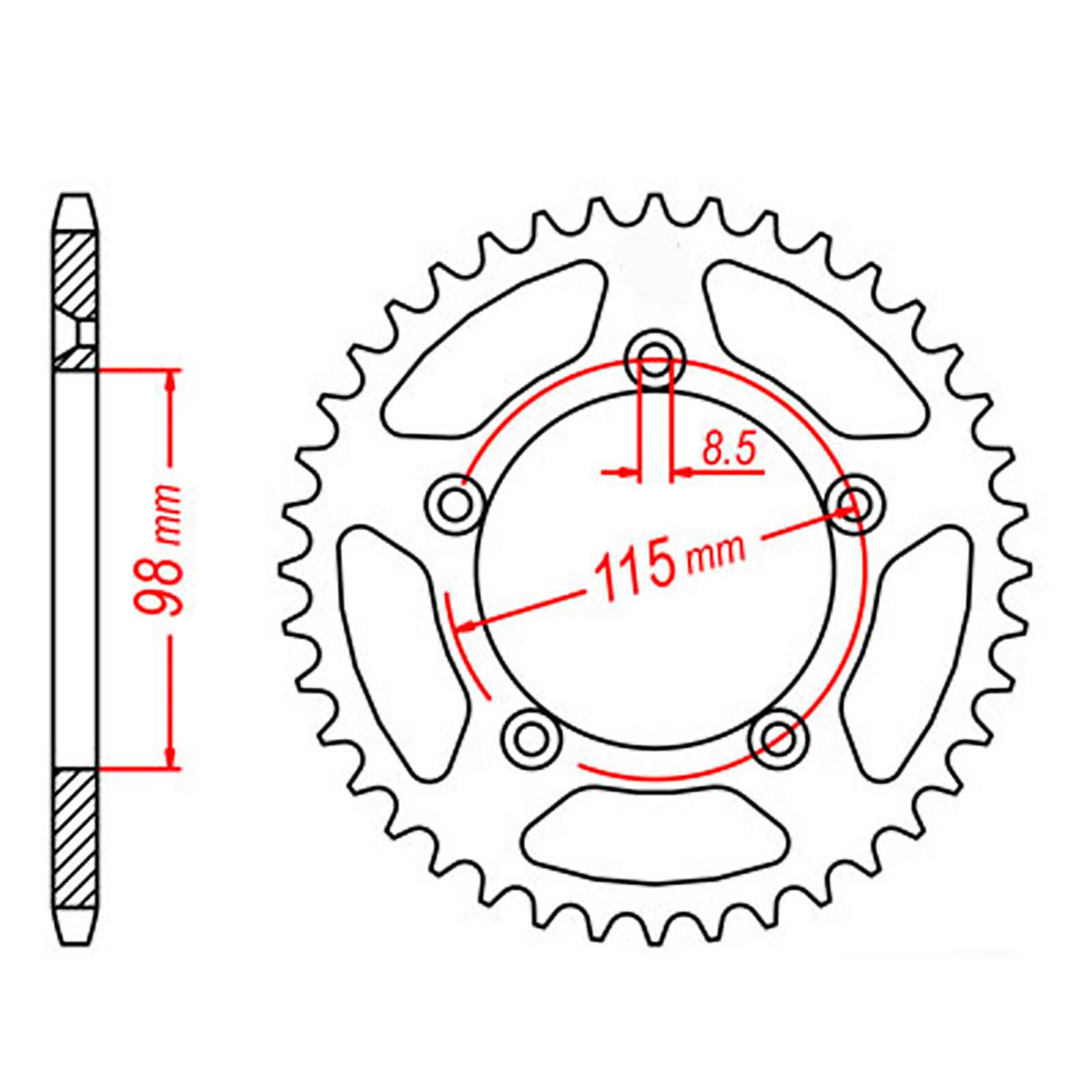 MTX 894 Steel Rear Sprocket #420