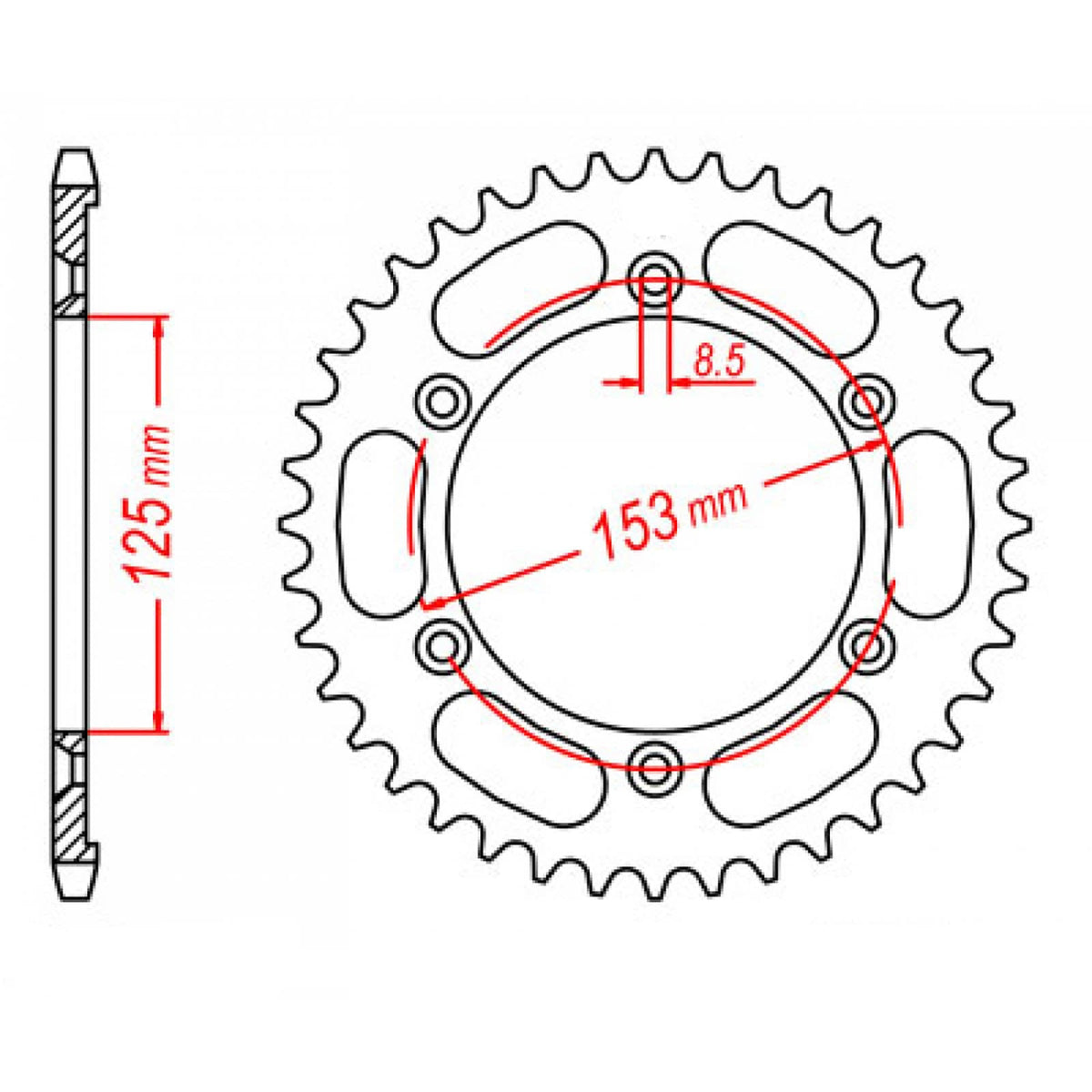 MTX 1258 Steel Rear Sprocket #428