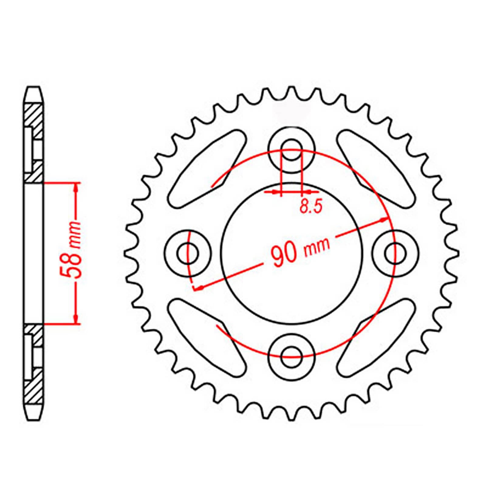 MTX 212 Steel Rear Sprocket #420