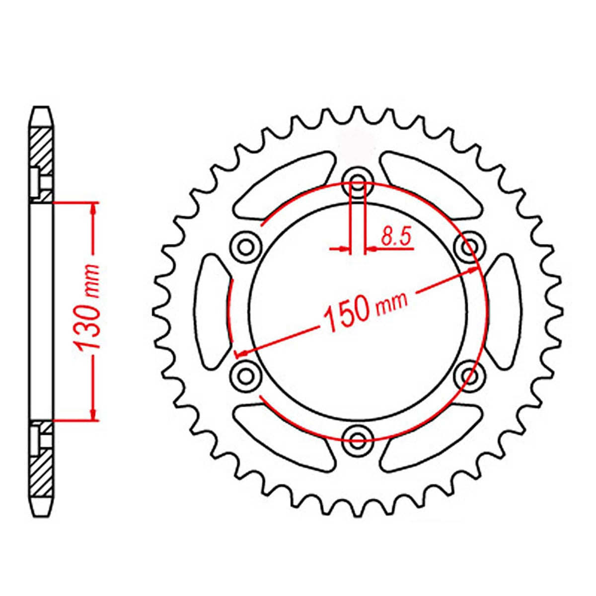 MTX 1244 Steel Rear Sprocket #428