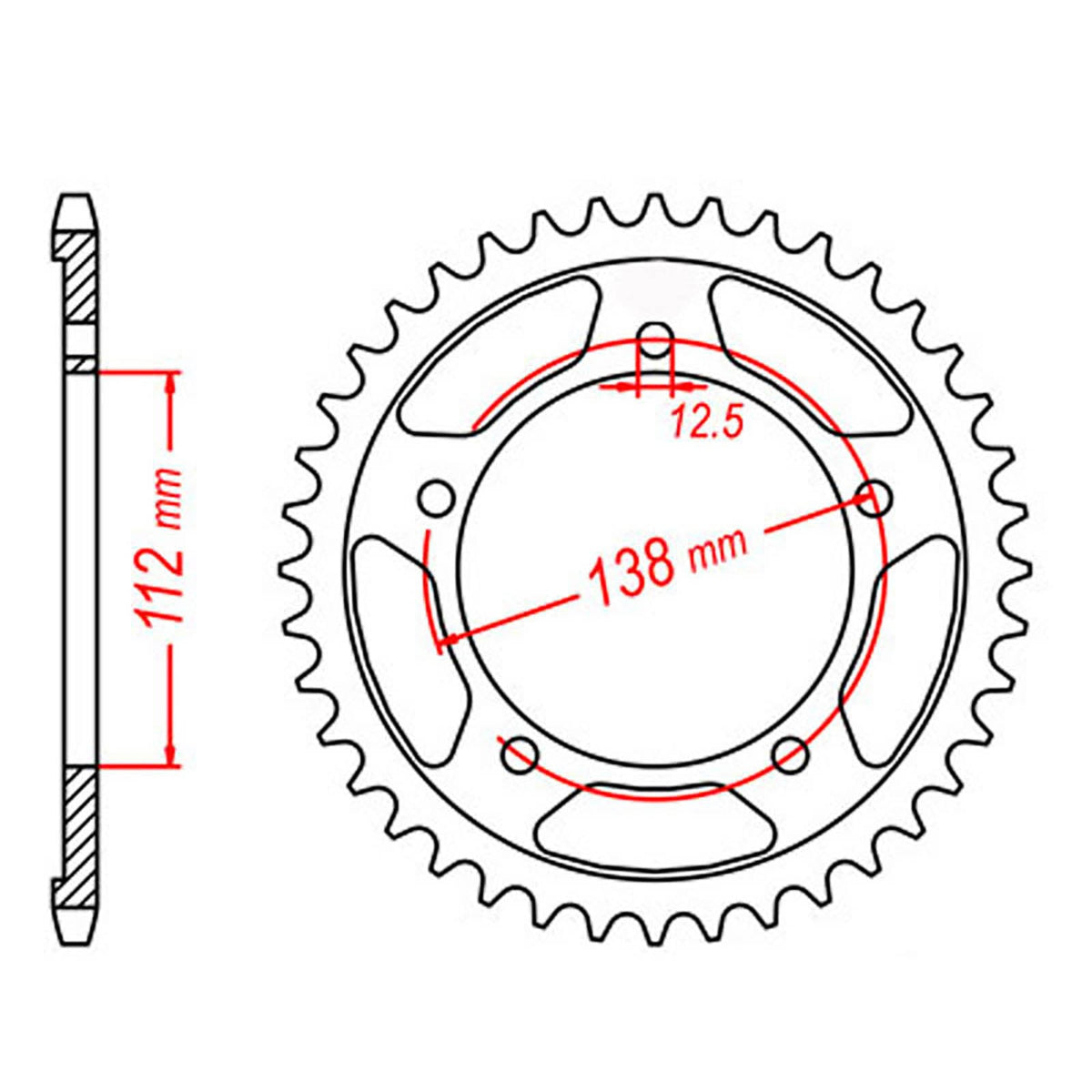 MTX 1304 Steel Rear Sprocket #525