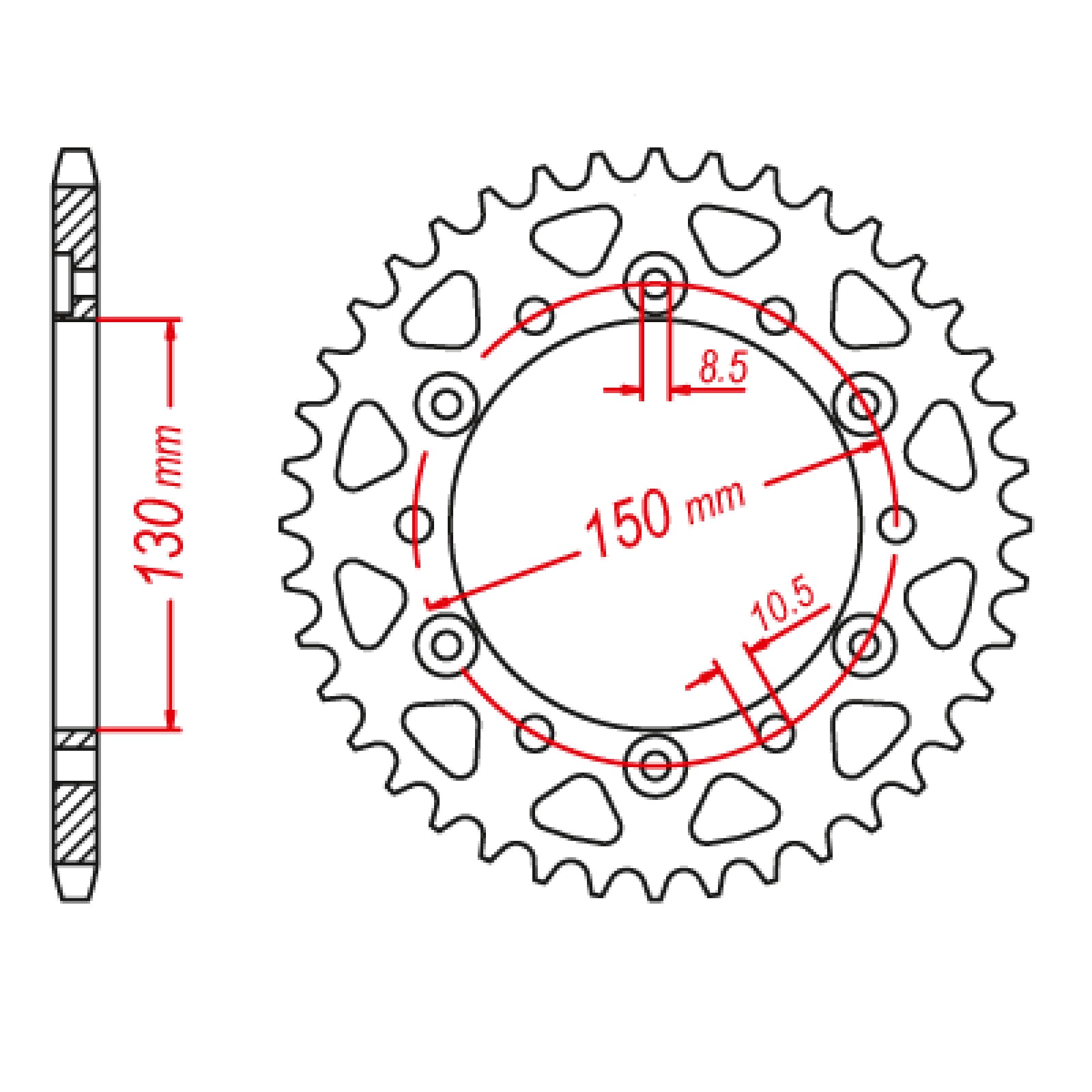 MTX 245/3 Steel Rear Sprocket #520