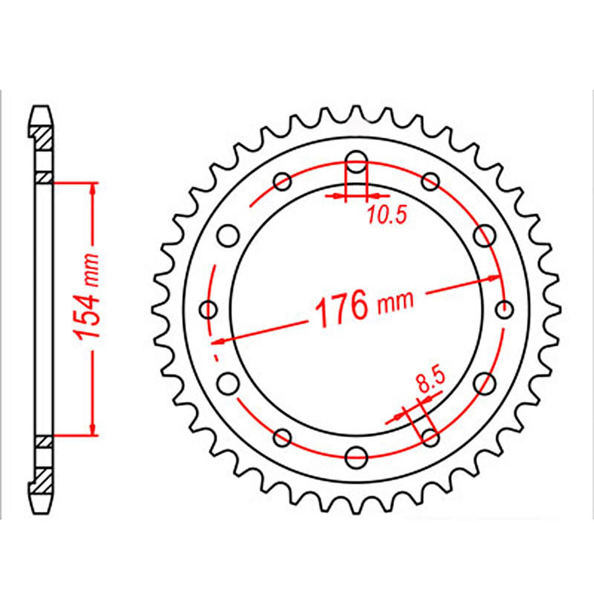 MTX 1340 Steel Rear Sprocket #530