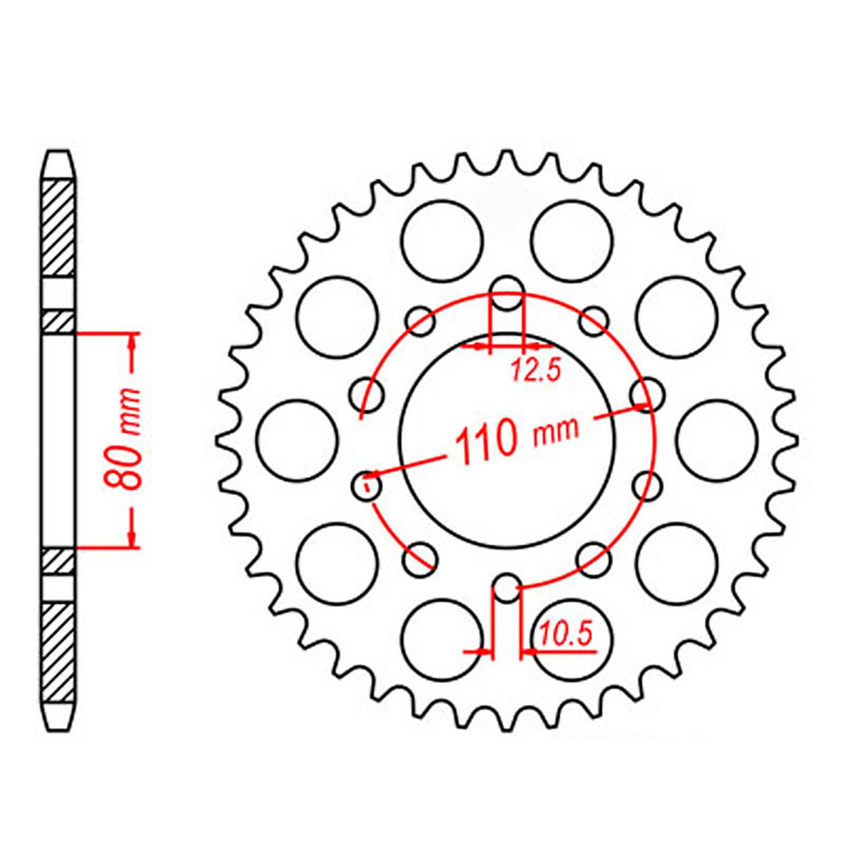 MTX 1332 Steel Rear Sprocket #525