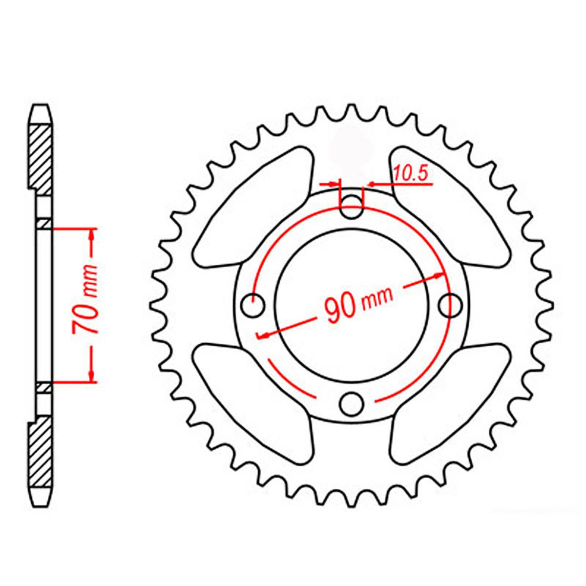 MTX 264 Steel Rear Sprocket #428