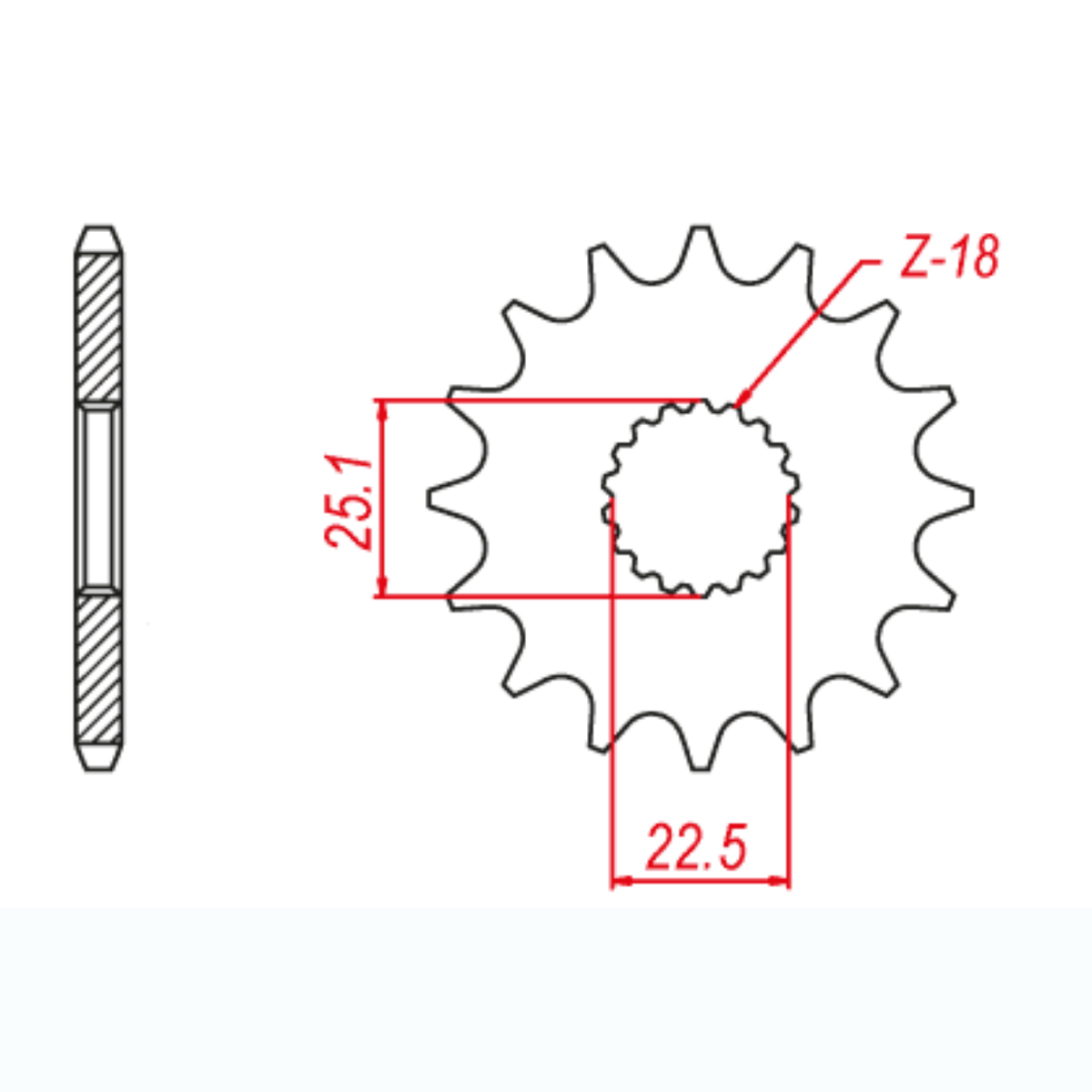 MTX 1186 Steel Front Sprocket #525