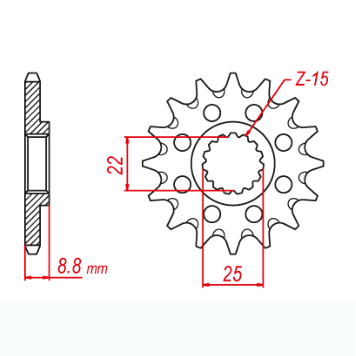 MTX 1901 Hornet Lightweight Steel Front Sprocket #520