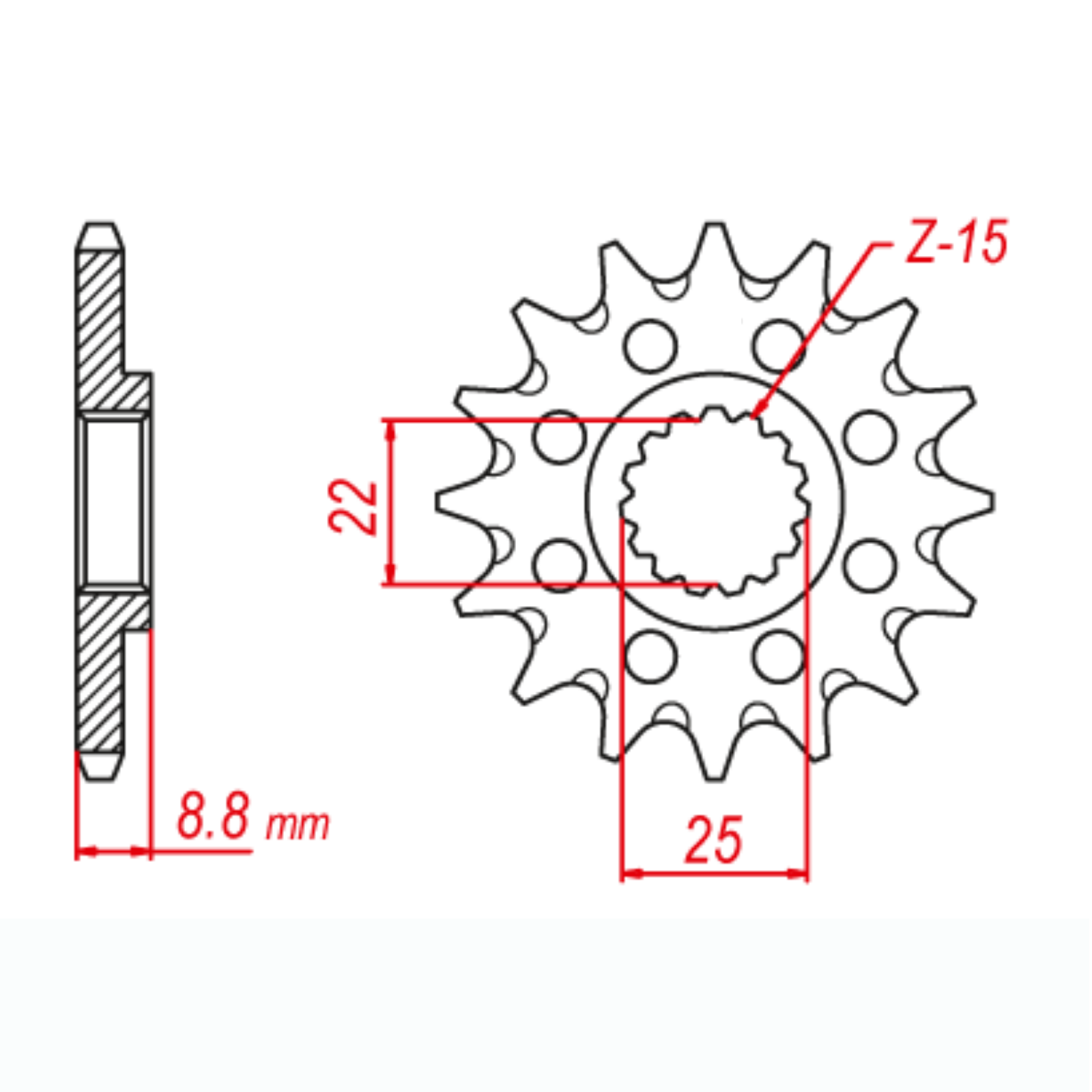 MTX 1901 Hornet Lightweight Steel Rear Sprocket #520