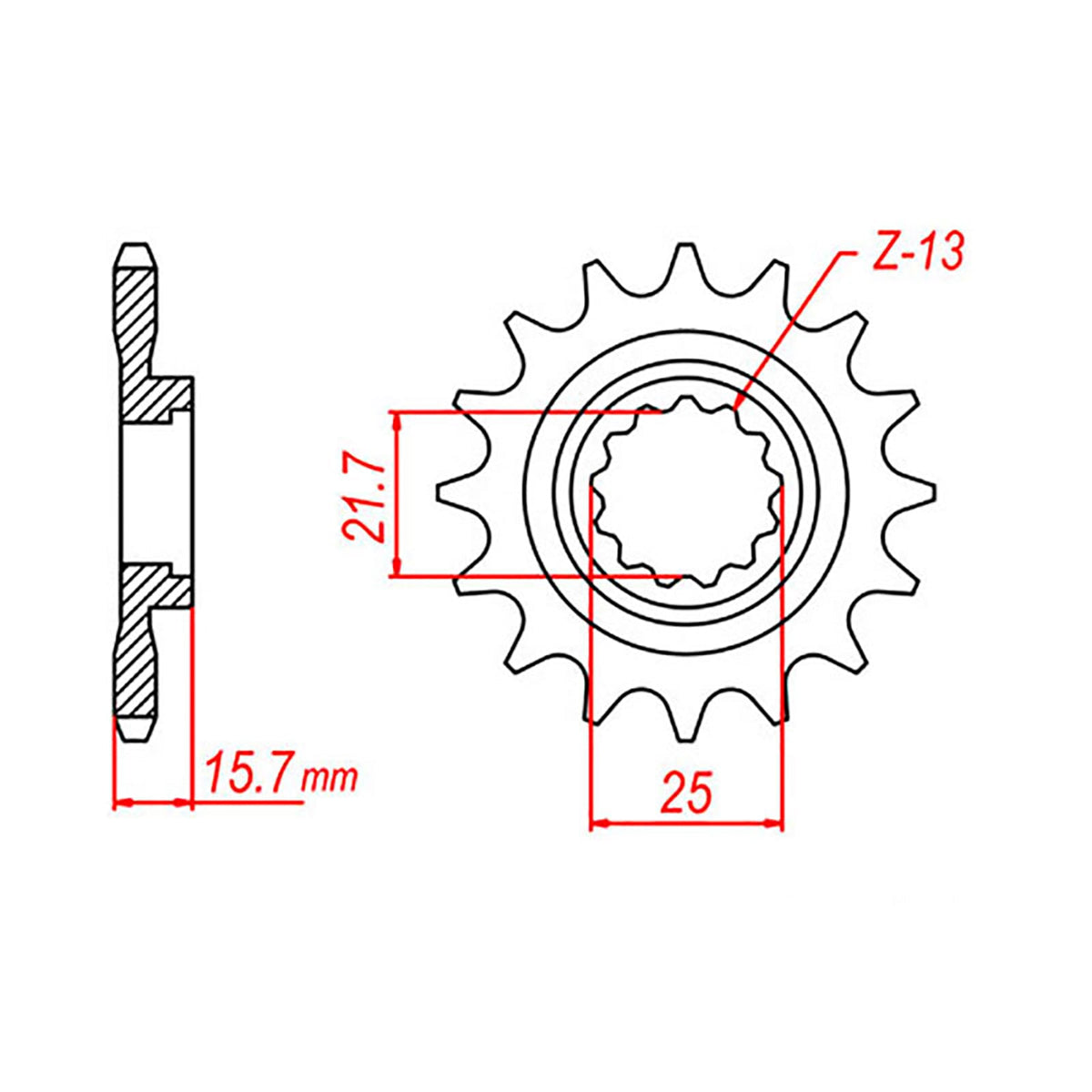 MTX 1535 (2) Steel Front Sprocket #525