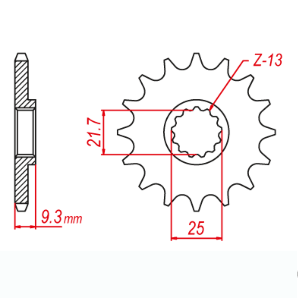 MTX 1539 Steel Front Sprocket #520 (Rubber Cushion)