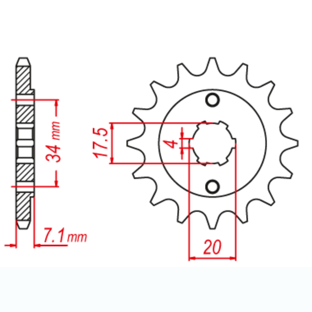 MTX 266 Steel Front Sprocket #520