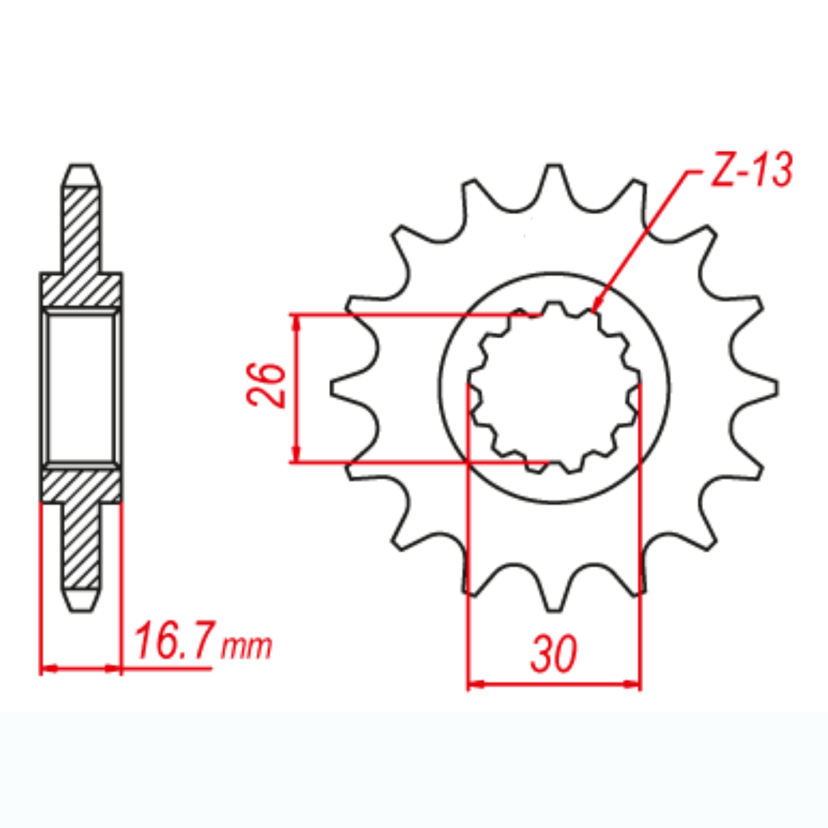 MTX 293 Steel Front Sprocket #525