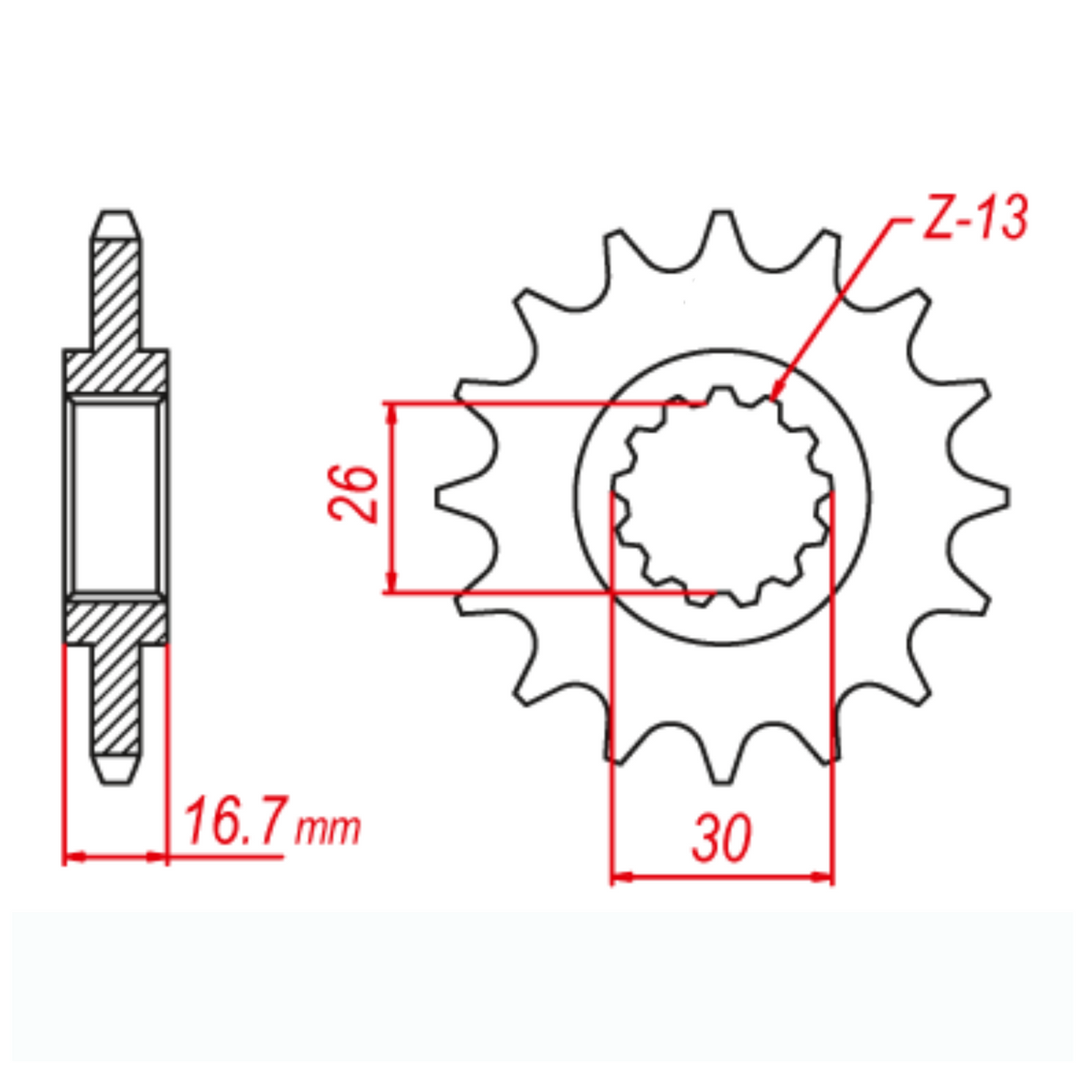 MTX 333 Steel Front Sprocket #530 (Rubber Cushion)