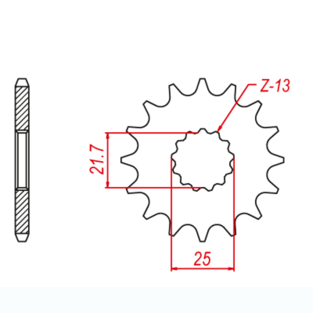 MTX 520 Steel Front Sprocket #525 (Rubber Cushion)