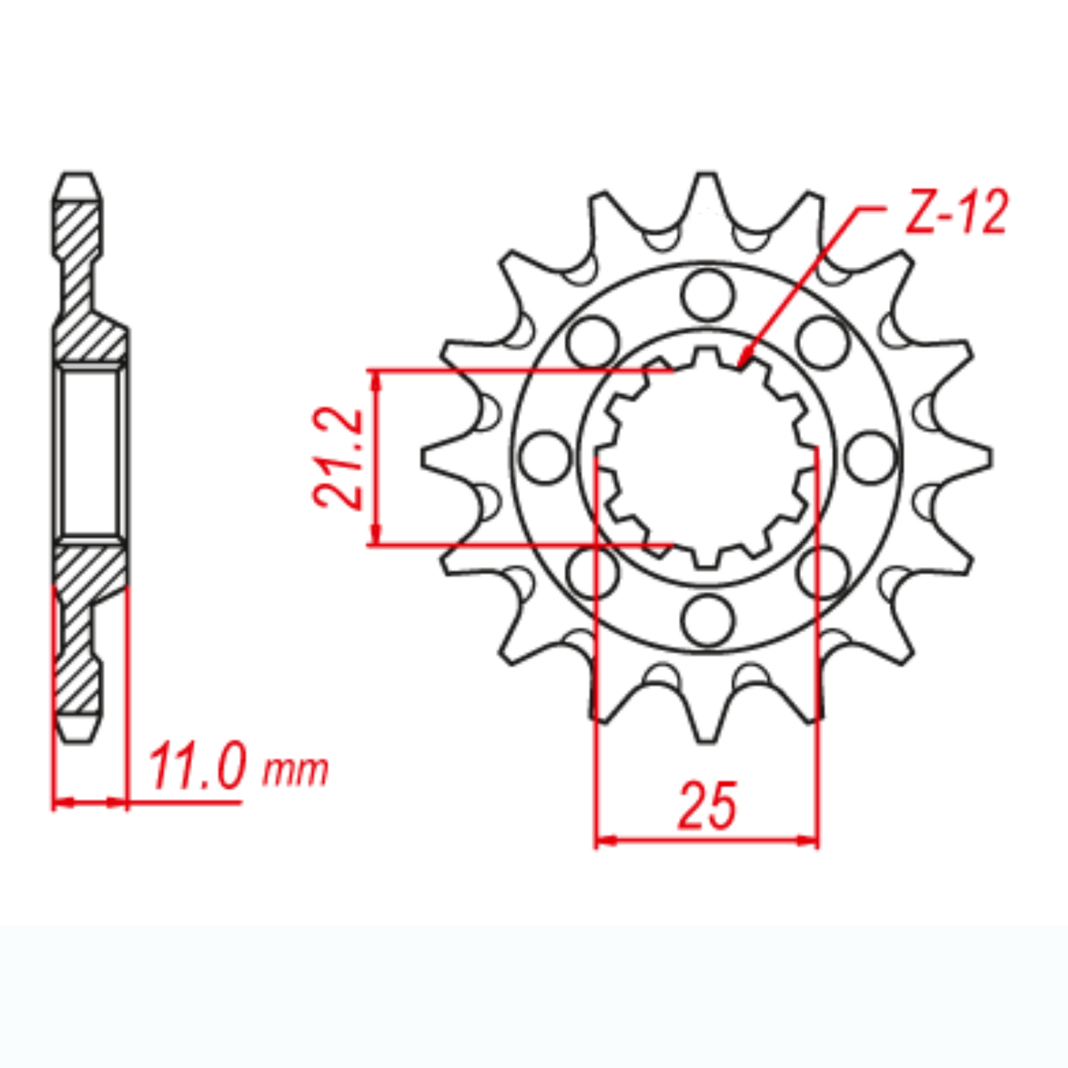 MTX 824 Hornet Lightweight Steel Front Sprocket #520